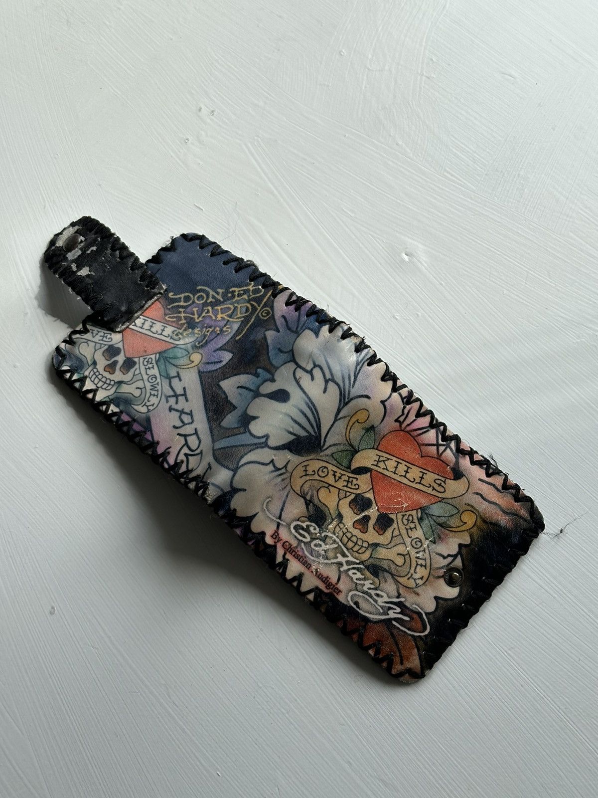 Ed Hardy × Vintage Ed Hardy Multi Skull Tattoo Design Wallet Christian Audigier Size ONE SIZE - 3 Thumbnail