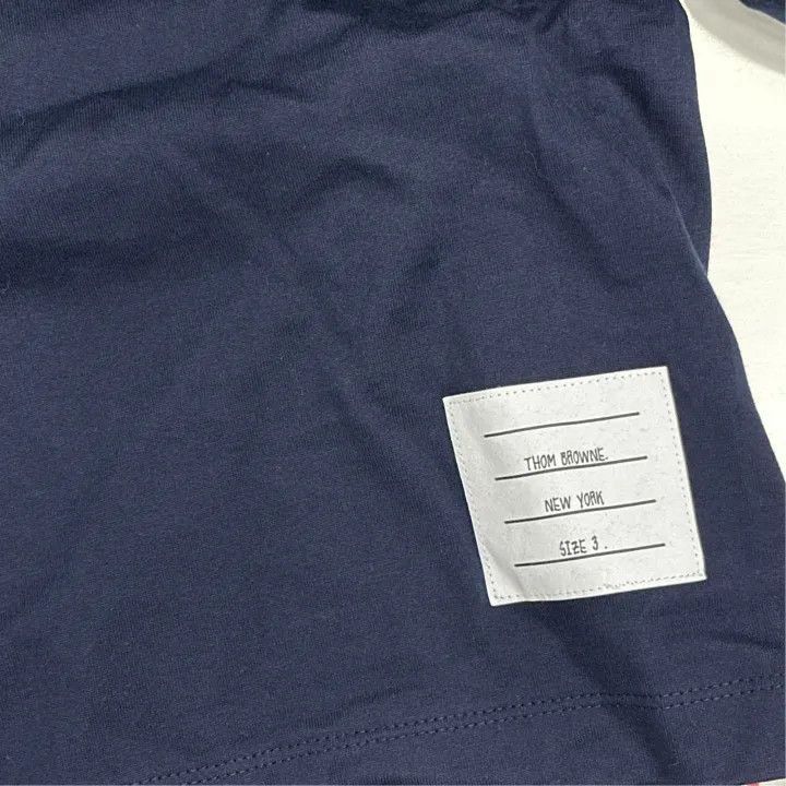 Thom Browne Thom Browne Navy Blue Cotton T-Shirt for Men -2507 Size US L / EU 52-54 / 3 - 3 Thumbnail