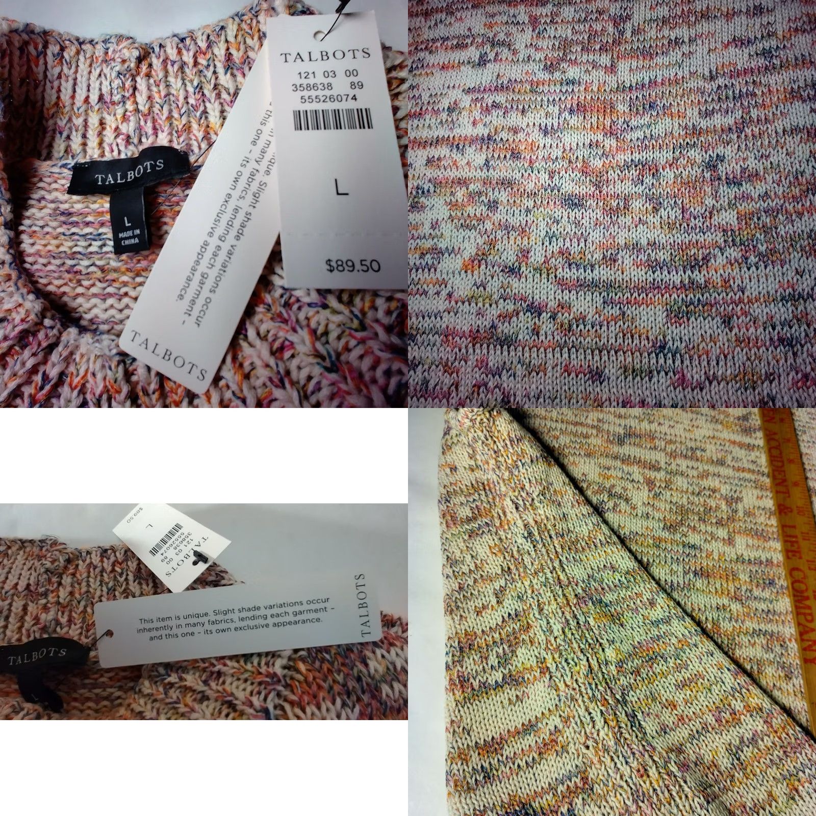 Talbots Talbots Sweater Sleeveless Mock Neck Top Large L Cotton Blend Multicolor Speckled Knit Women Pullover Size L / US 10 / IT 46 - 8 Thumbnail