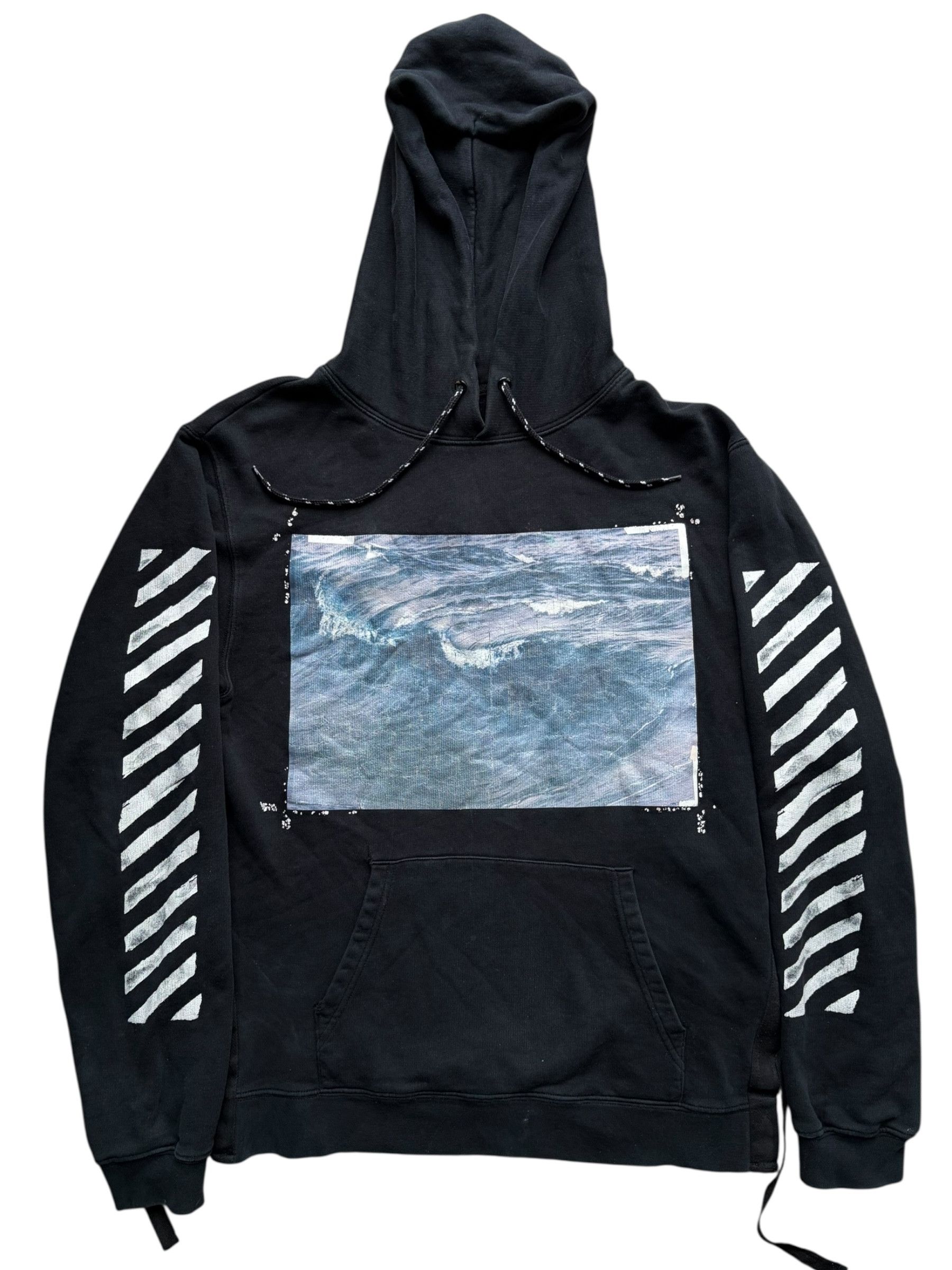 Off-White Off White Black Waves Striped Hoodie Size US M / EU 48-50 / 2 - 1 Thumbnail
