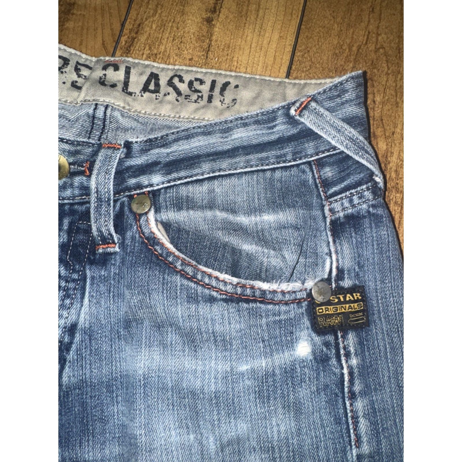 G-Star VINTAGE G-Star RAW Core Classic Denim Jeans Blue 30x29 Distressed Y2K 90s Streetwear Jeans Mens Regular Blue Distressed Denim Straight Classic Size US 30 / EU 46 - 5 Thumbnail