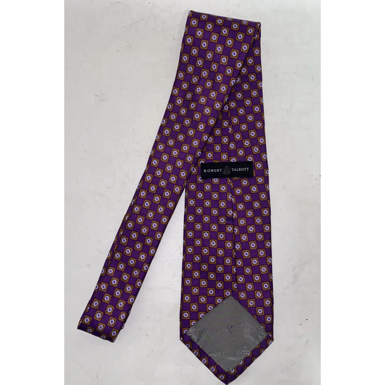 Robert Talbott VINTAGE Robert Talbott Silk Tie Men Adult Purple Geometric USA Made Size ONE SIZE - 4 Thumbnail