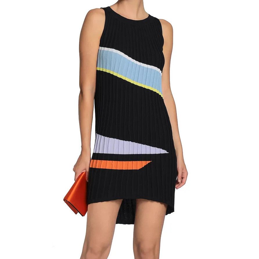 Other Raoul Ribbed Cotton-Blend Mini Black Dress MSRP $715 Size L / US 10 / IT 46 - 1 Thumbnail