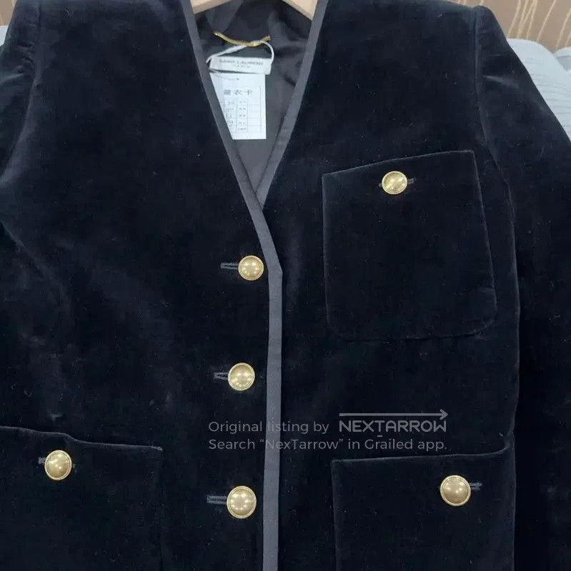 Yves Saint Laurent YSL Black Cotton Women's Jacket Size S . Size S / US 4 / IT 40 - 5 Thumbnail