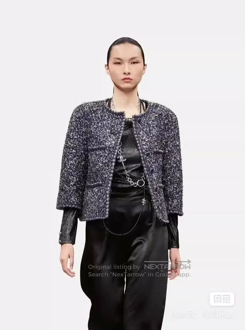 Chanel Chanel Waterfall Glittering Silver Coat Size XXS / US 00 / IT 34 - 3 Thumbnail