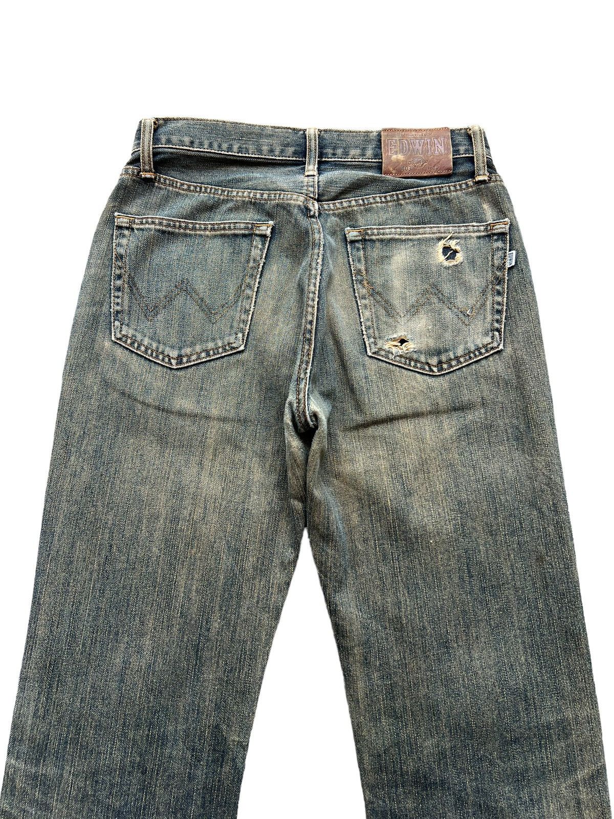 Edwin Vintage 90s Edwin Mudwash Distressed Denim Wide Jeans 30x34 Size US 30 / EU 46 - 4 Thumbnail