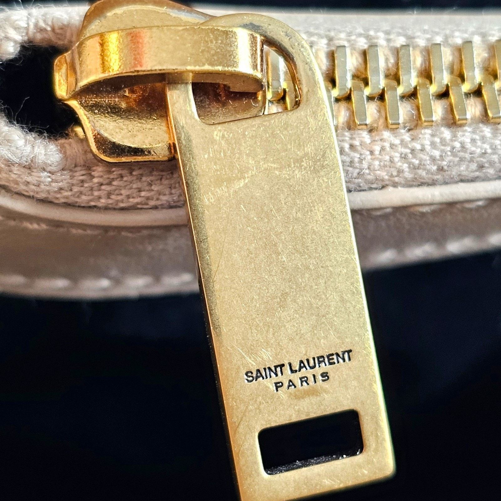 Saint Laurent Paris YSL Loulou Medium Shoulder Bag Leather Chain Bag Beige $3200 Size ONE SIZE - 6 Thumbnail