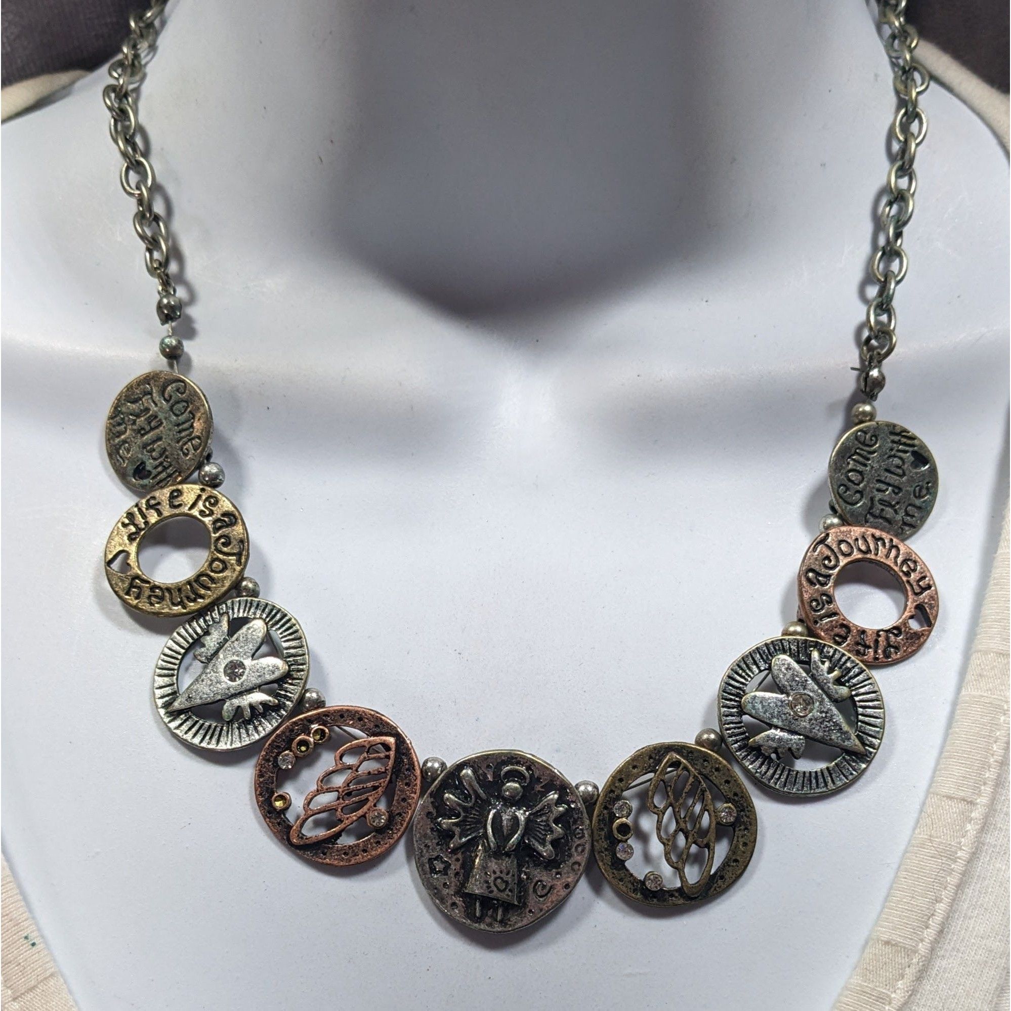 Other Rustic Religious Motivational Multi Metallic Medallion Charm Size ONE SIZE - 4 Thumbnail