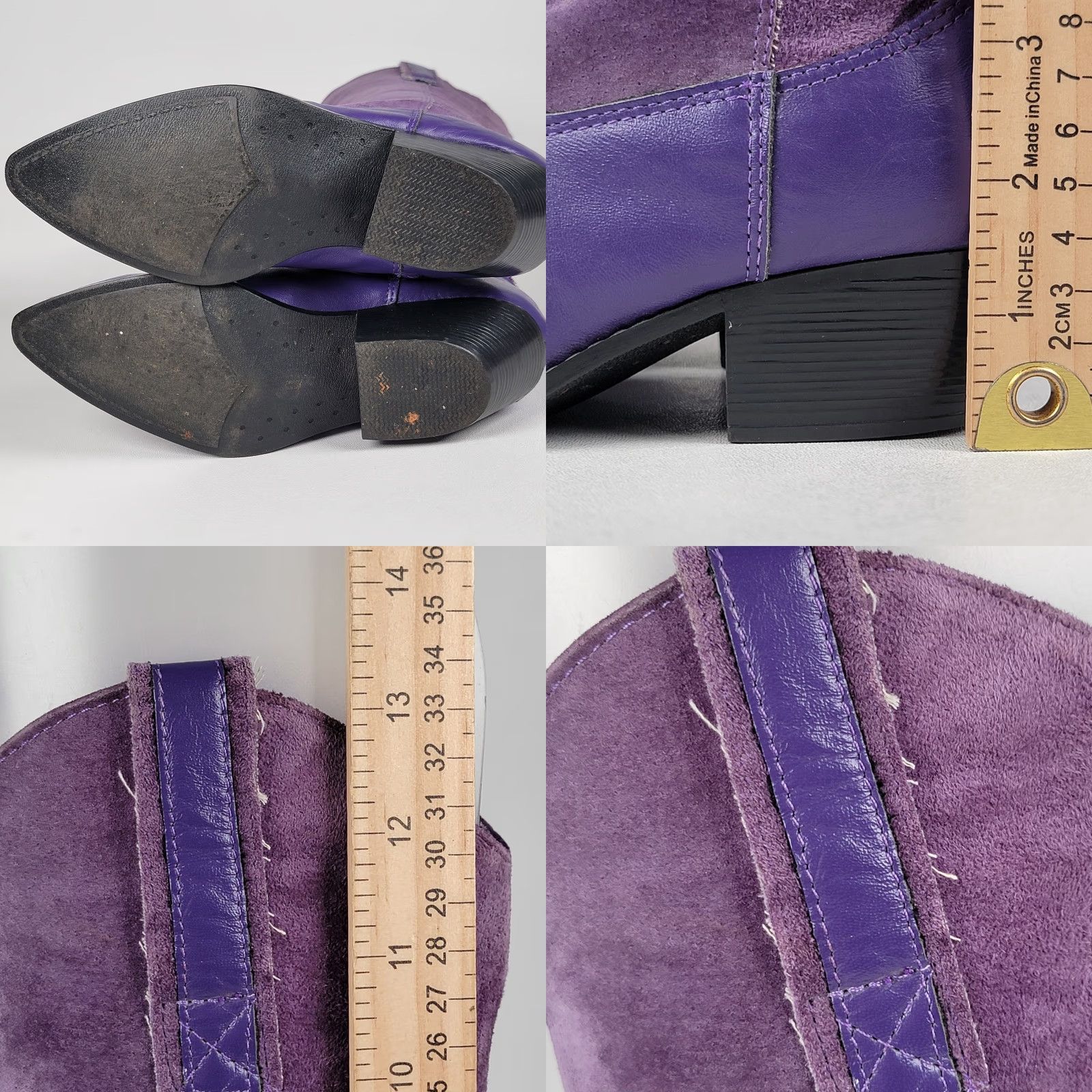 Vintage VINTAGE Santa Barbara Cowboy Western Boots Women's 5.5 Purple Leather Cowgirl Cap Toe Embroidered Western Boots Size US 6 / IT 36 - 8 Thumbnail
