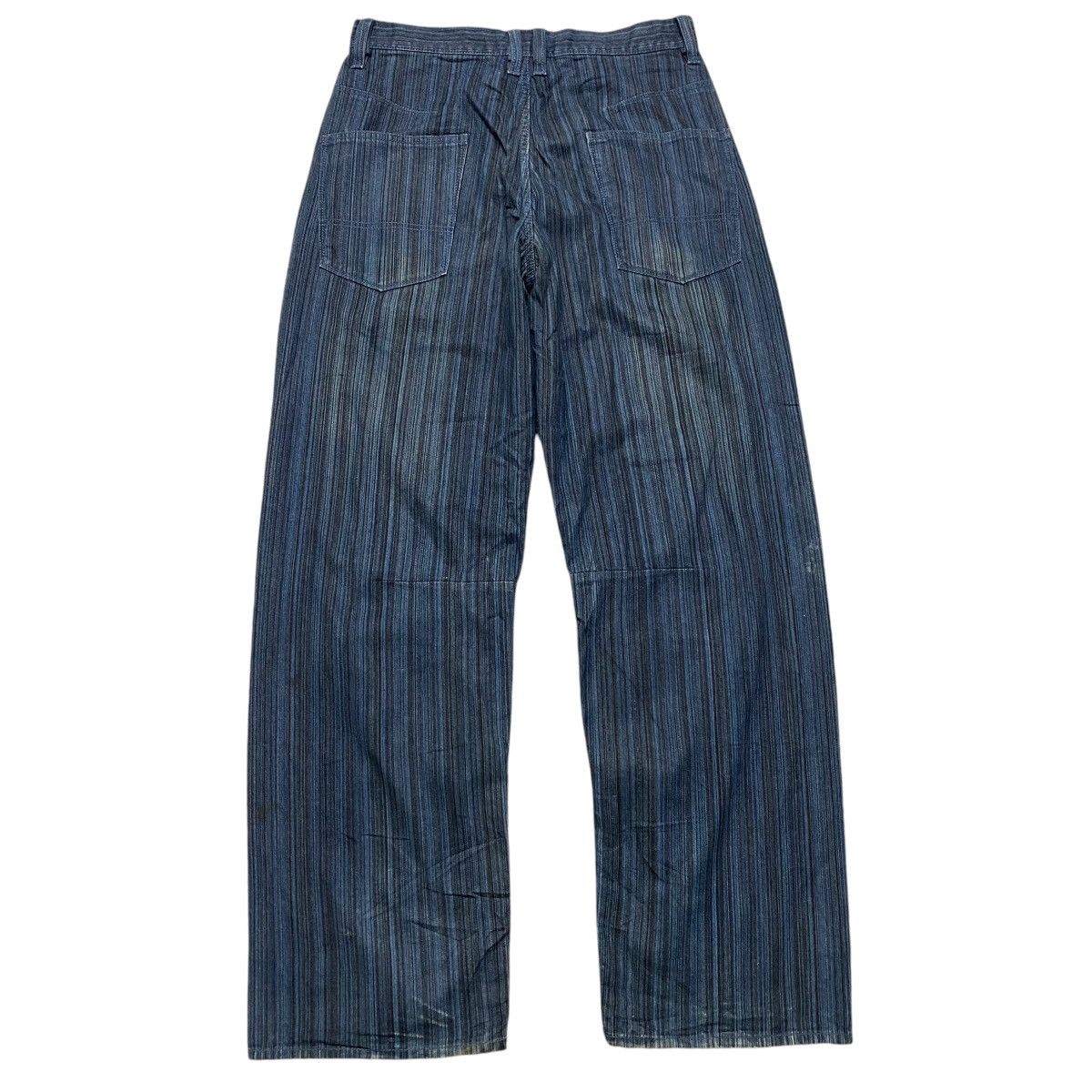 Japanese Brand Japanese Brand OPEN DICH Pinstripe Denim Baggy Jeans Size US 33 - 2 Thumbnail