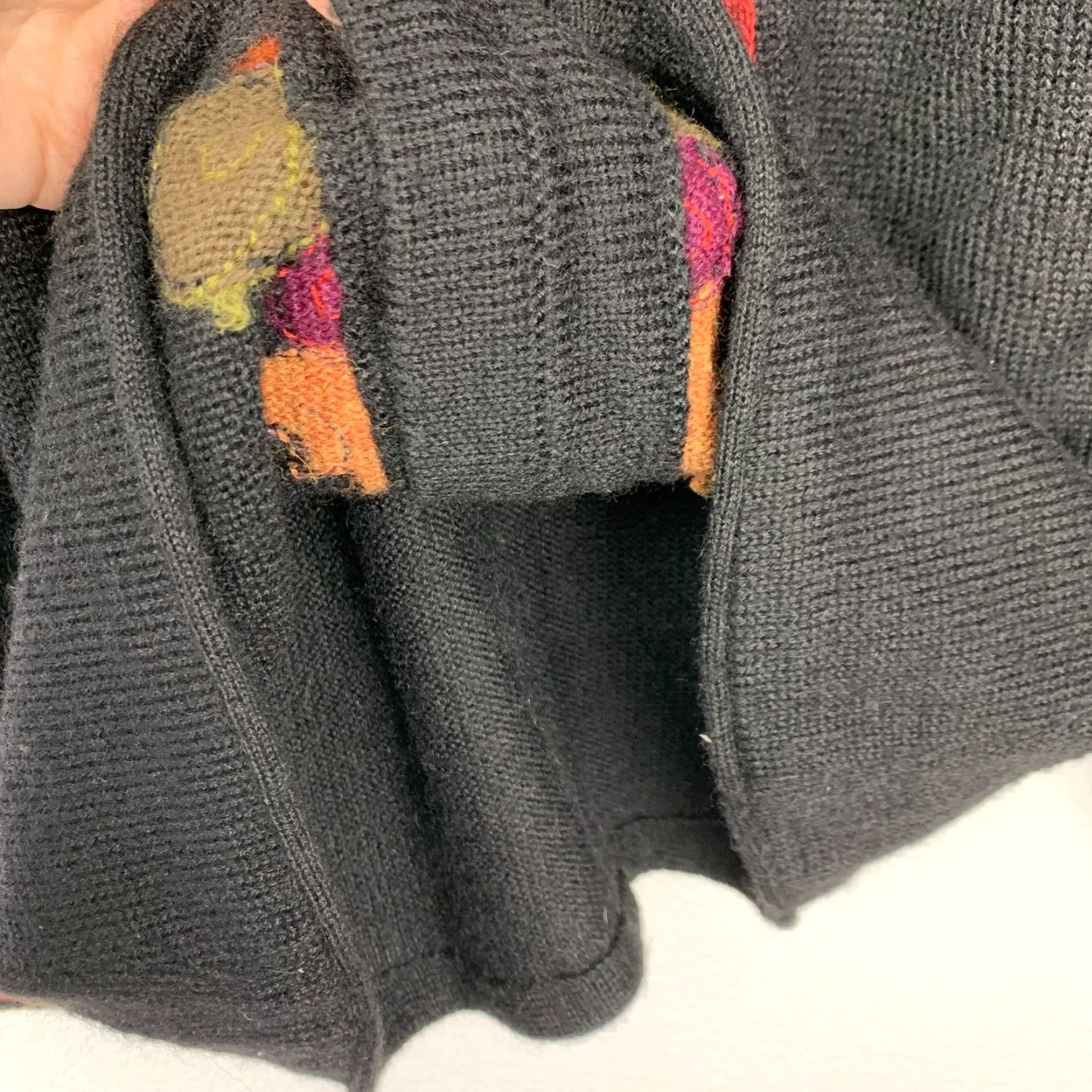 Vintage Invisible World Sweater Cardigan Women M Black Alpaca Wool 100% Medium Size M / US 6-8 / IT 42-44 - 4 Thumbnail