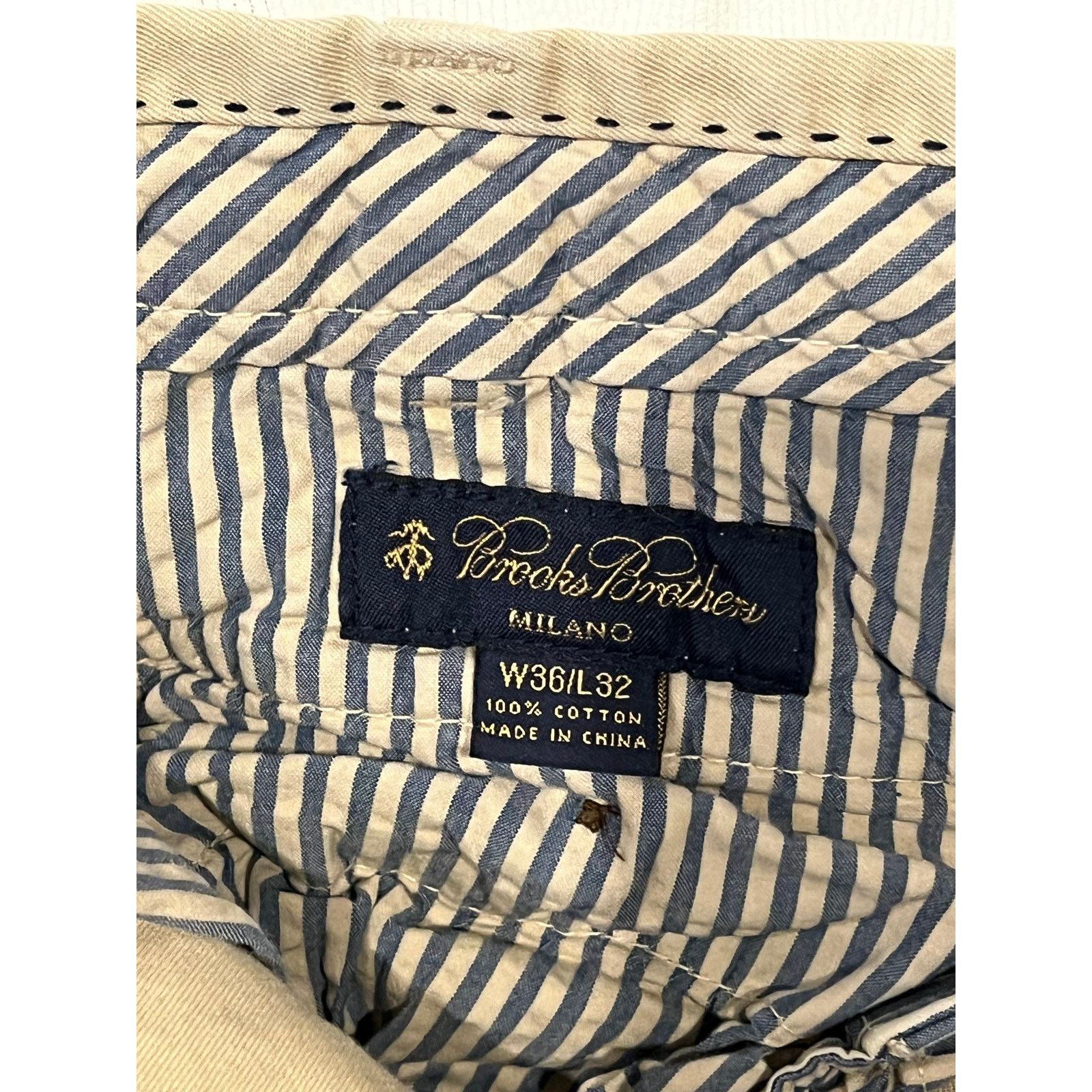 Brooks Brothers Brooks Brothers Milano Tan Chino Pants Mens 36x32 Size US 36 / EU 52 - 3 Thumbnail