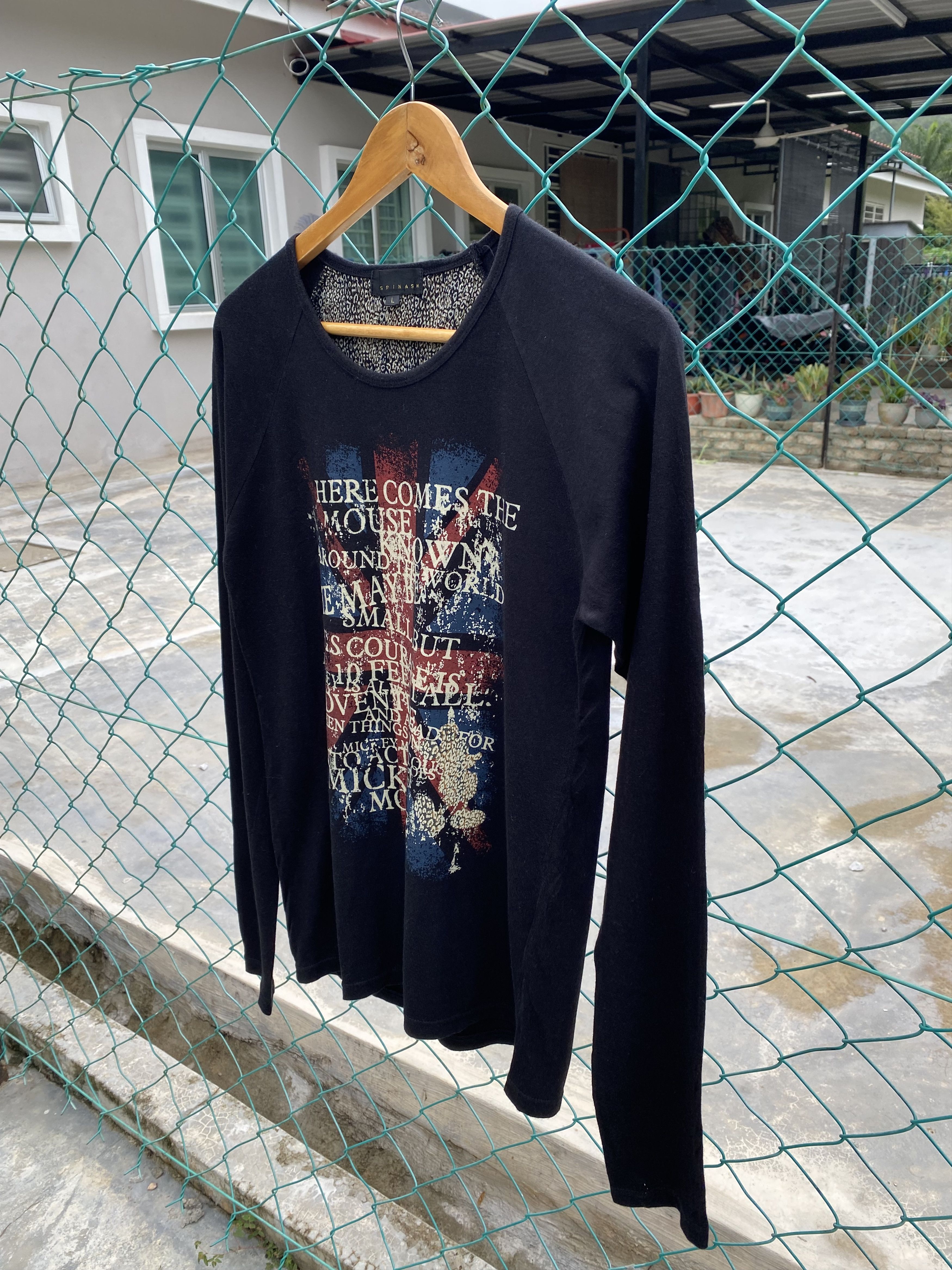 Spinash uk flag punk style long sleeve tees