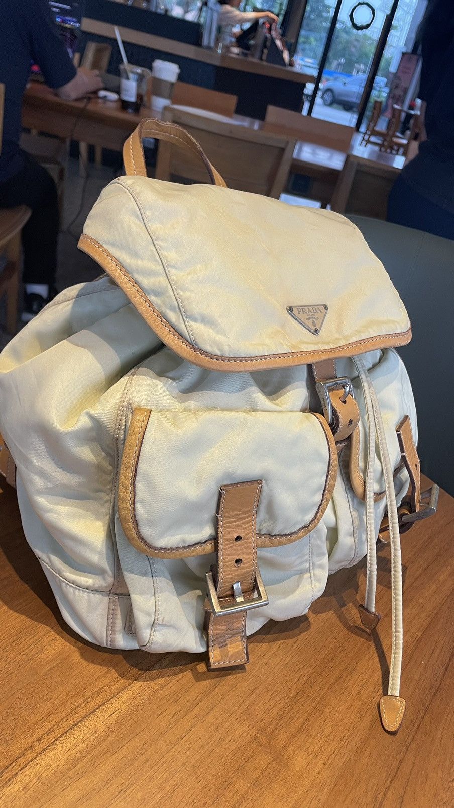 Prada × Vintage Prada Sport Cream Ivory Brown Nylon Leather Size ONE SIZE - 21 Thumbnail