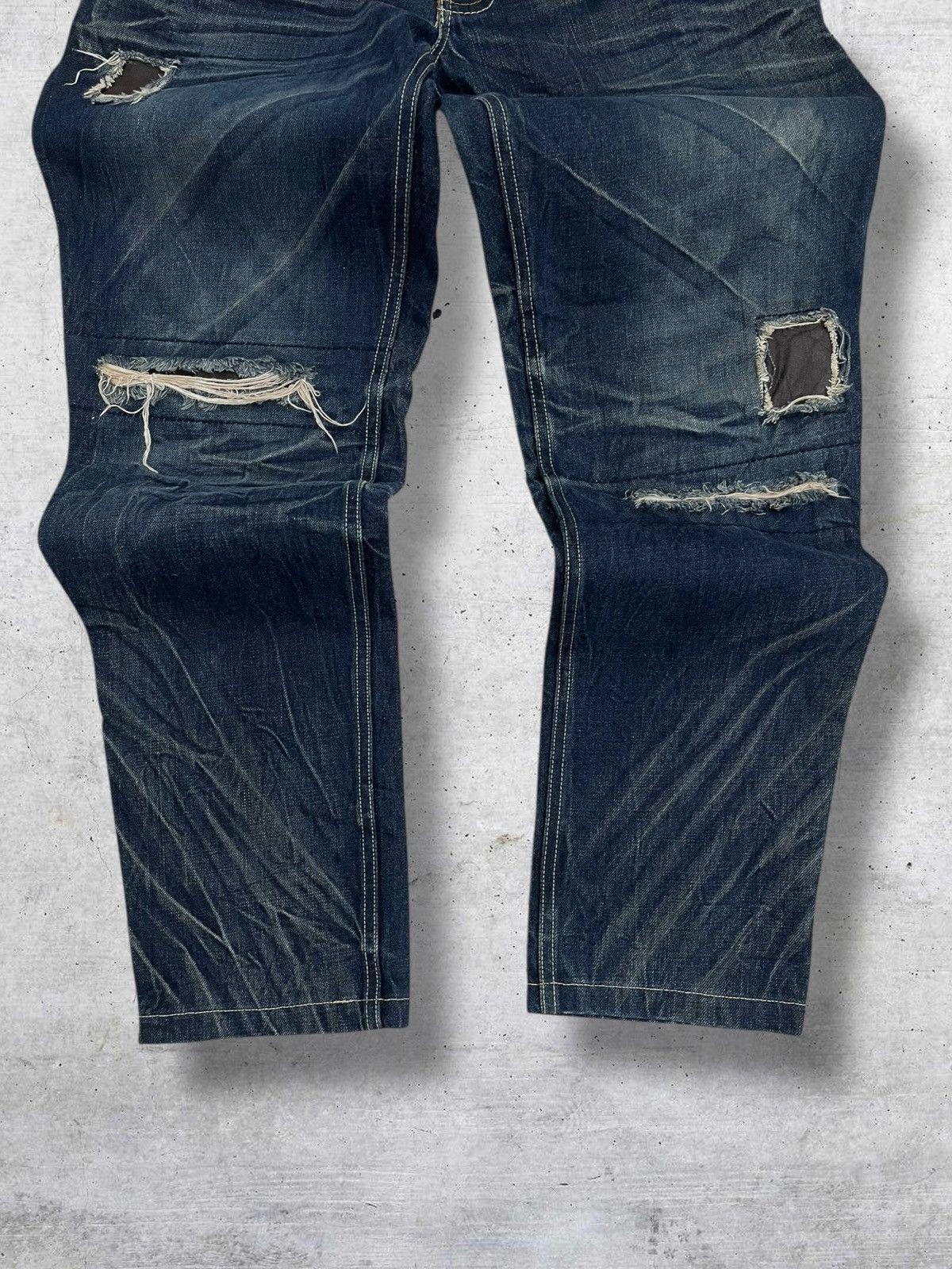 Japanese Brand VINTAGE RAPRUI OG JAPAN DESIGNER 90S PATCH RIPPED DENIM Size US 29 - 3 Thumbnail