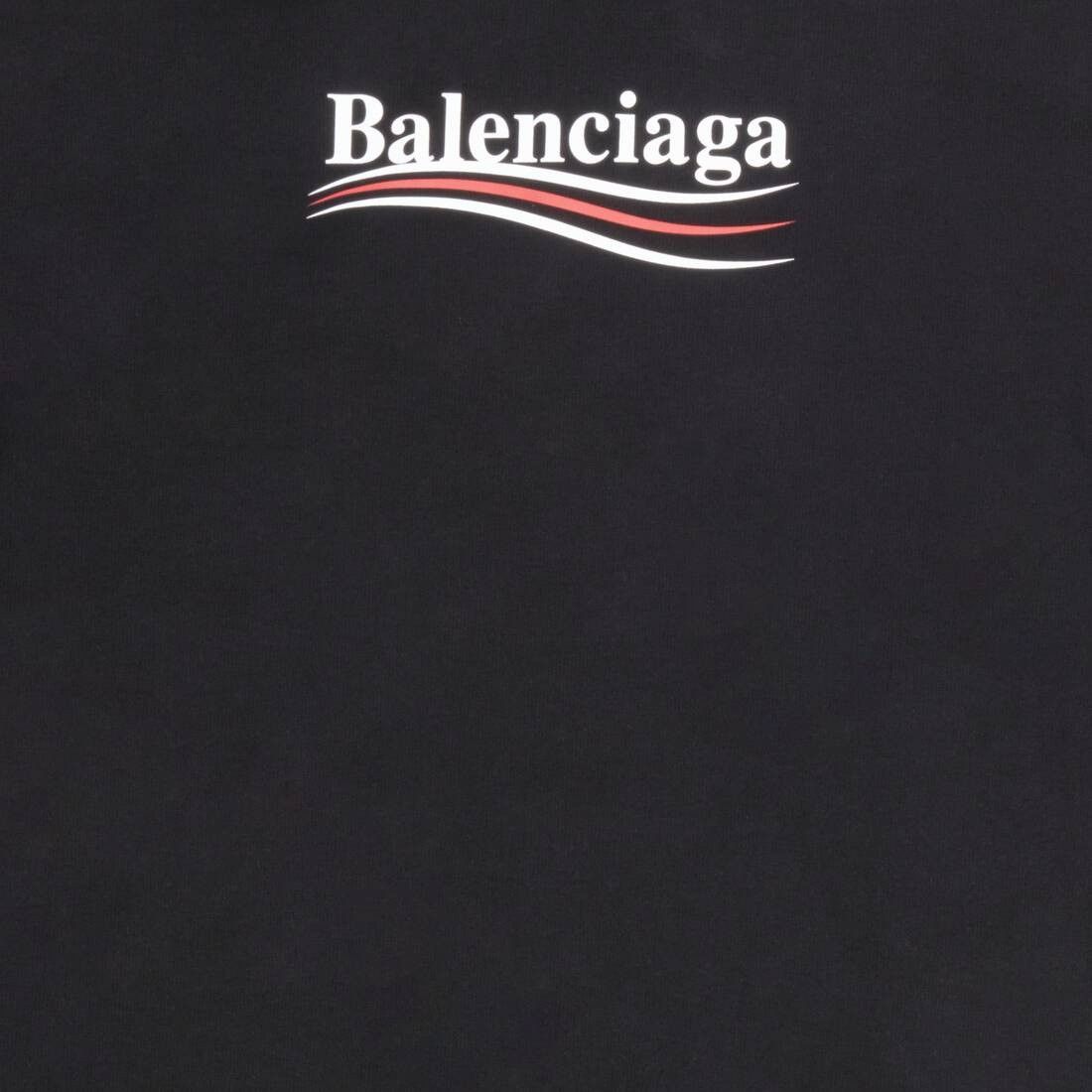 Balenciaga o1srvl11e0325 Political Campaign Hoodie Medium Fit in Black Size XL / US 12-14 / IT 48-50 - 3 Thumbnail