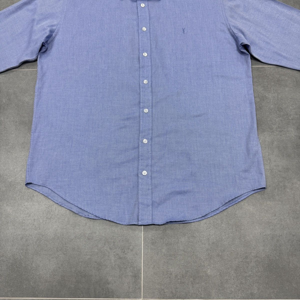 Yves Saint Laurent Vintage Yves Saint Laurent YSL Blue Button Shirt Long Sleeve Size US L / EU 52-54 / 3 - 5 Thumbnail