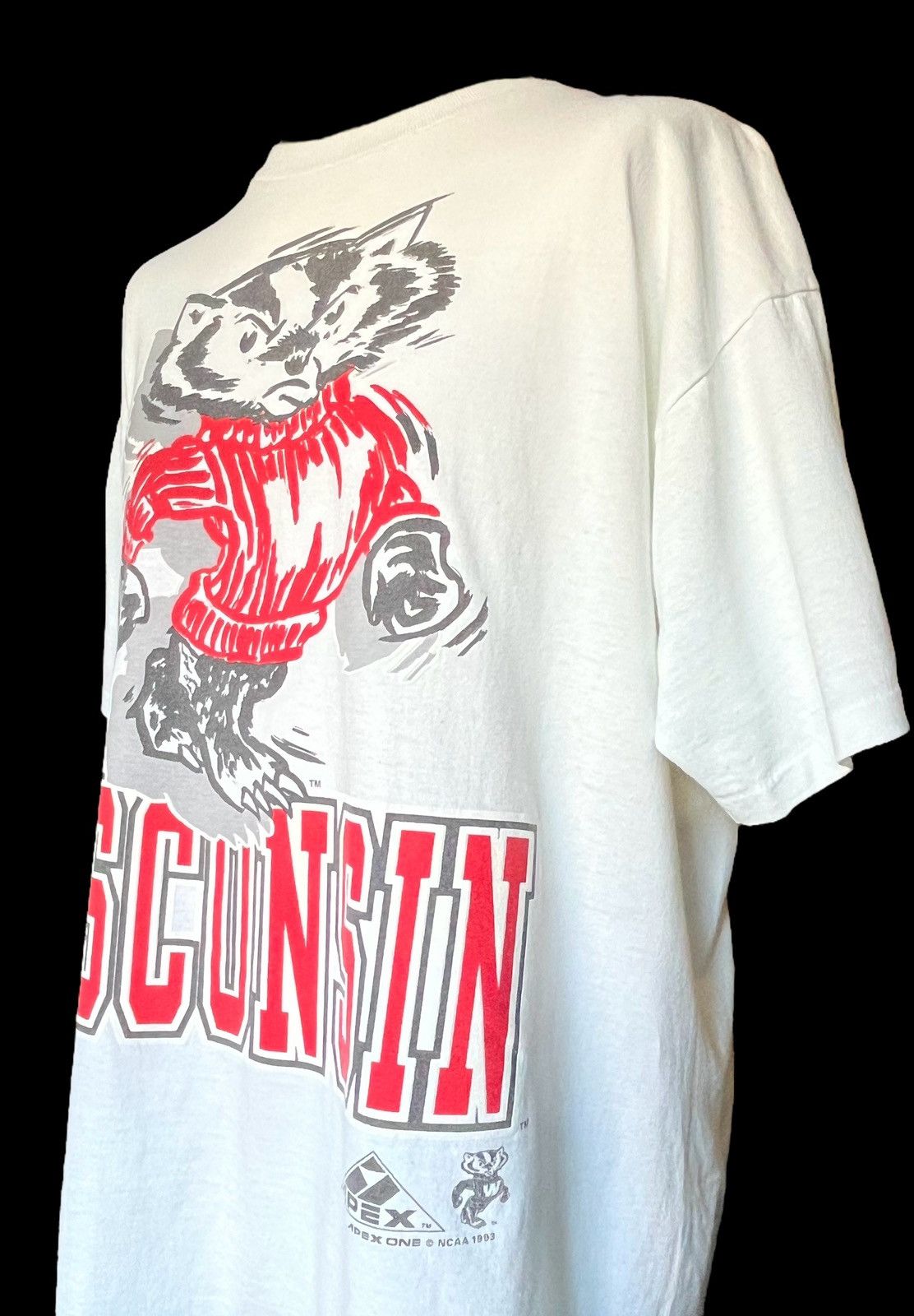 Apex One × NCAA × Vintage 1990’s NCAA Wisconsin Badgers Apex one Big logo t shirt XL Size US XL / EU 56 / 4 - 4 Thumbnail