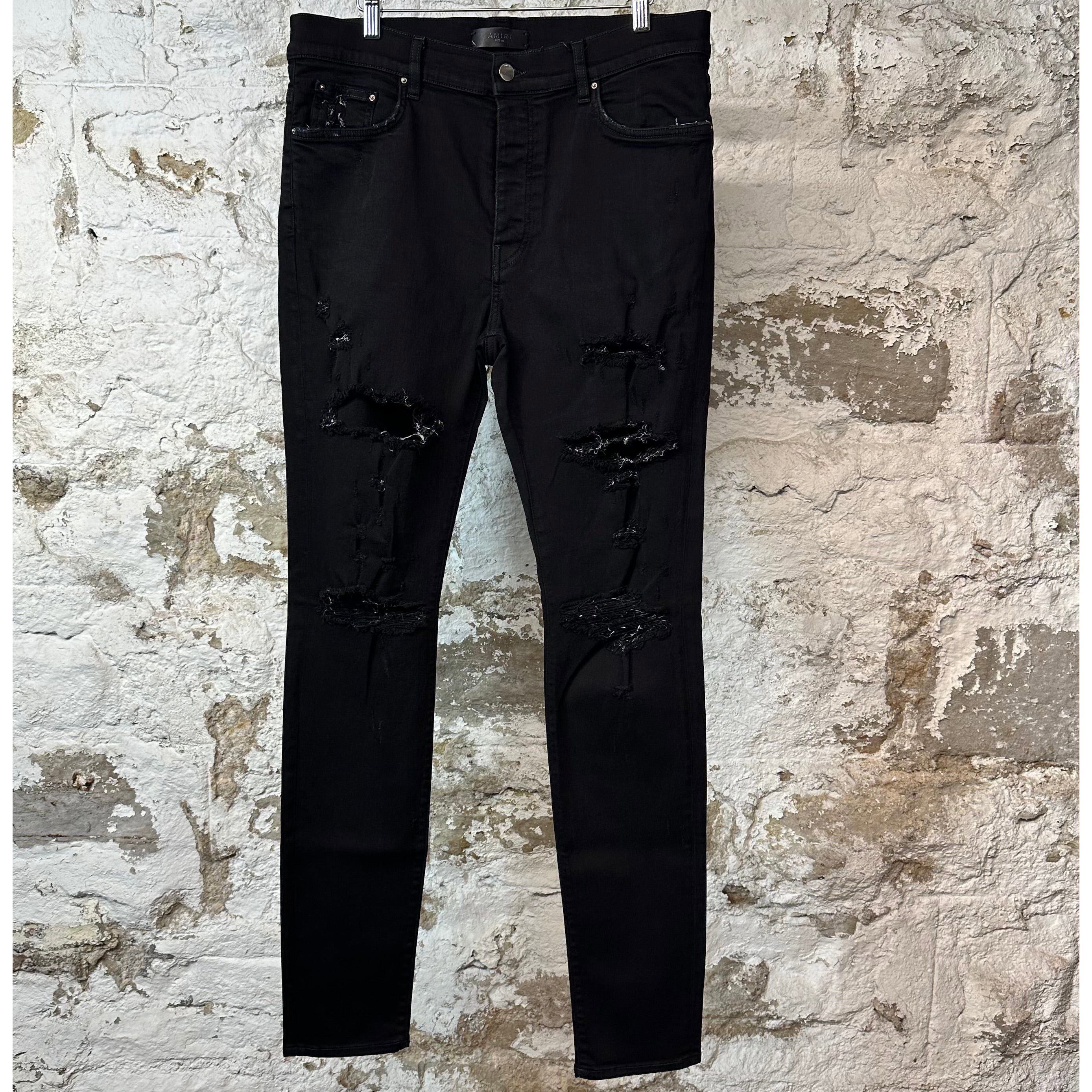 Amiri Amiri Distressed Plain Black Denim Jeans Sz 36 Size US 36 / EU 52 - 1 Thumbnail