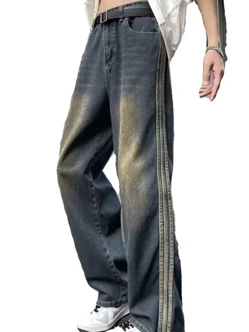 Japanese Brand × Jean Retro straight striped wide leg jeans Size US 32 / EU 48 - 4 Thumbnail