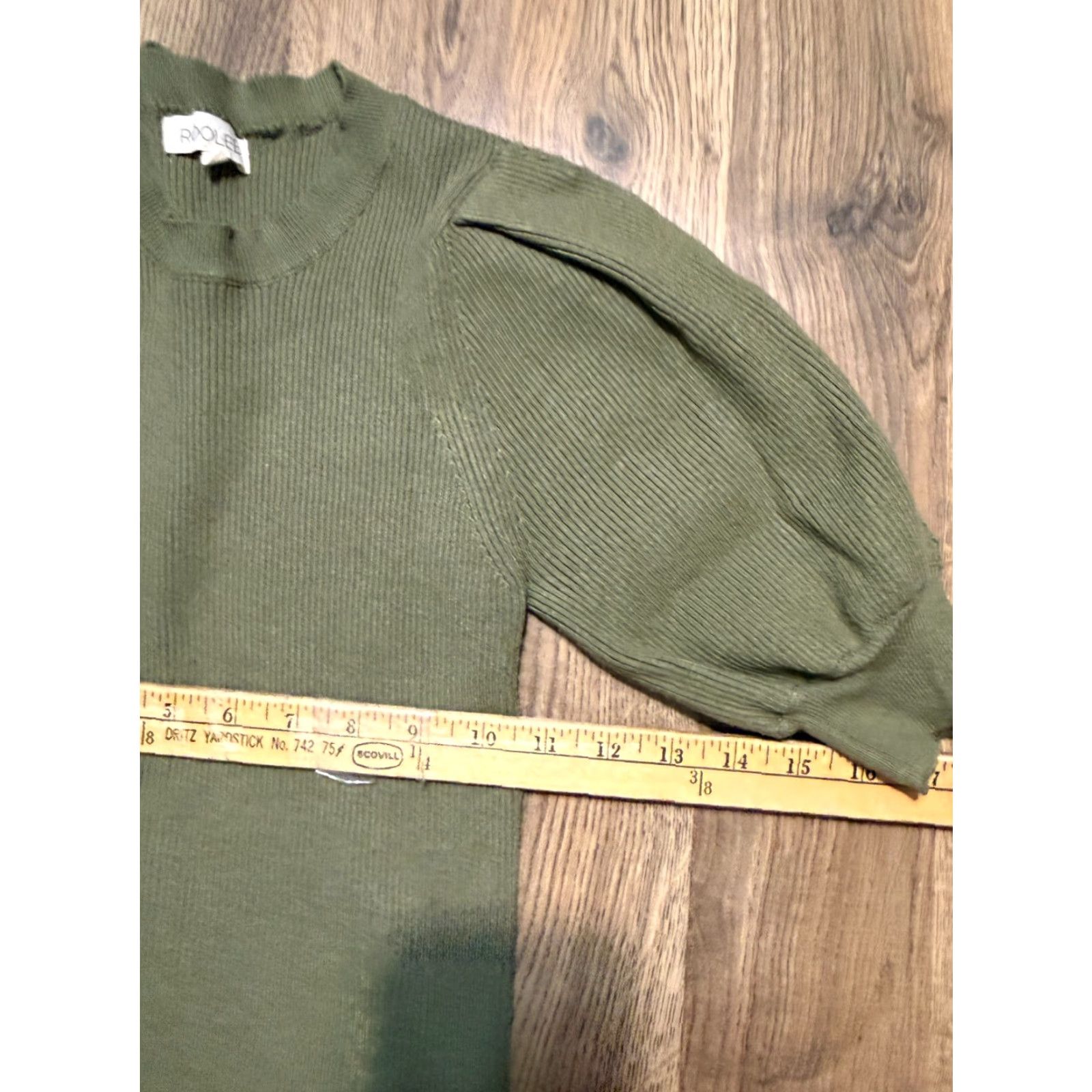 Vintage ROOLEE Shirt, Women's Medium, Green, Puffed Short Sleeve Shirt, T-Shirt, Regular, Casual, Womens Size M / US 6-8 / IT 42-44 - 6 Thumbnail