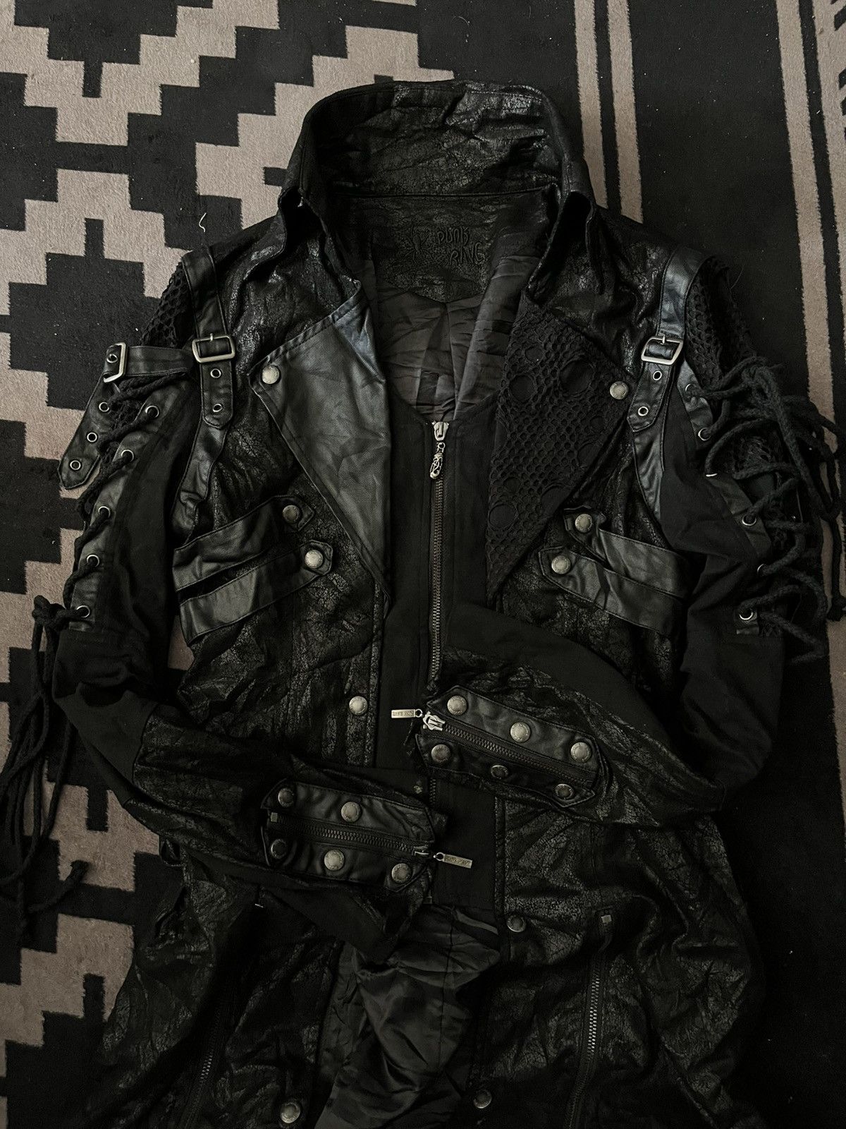 Japanese Brand Crazy Punk rave lace up bondage vkei waxed jacket Size US M / EU 48-50 / 2 - 3 Thumbnail