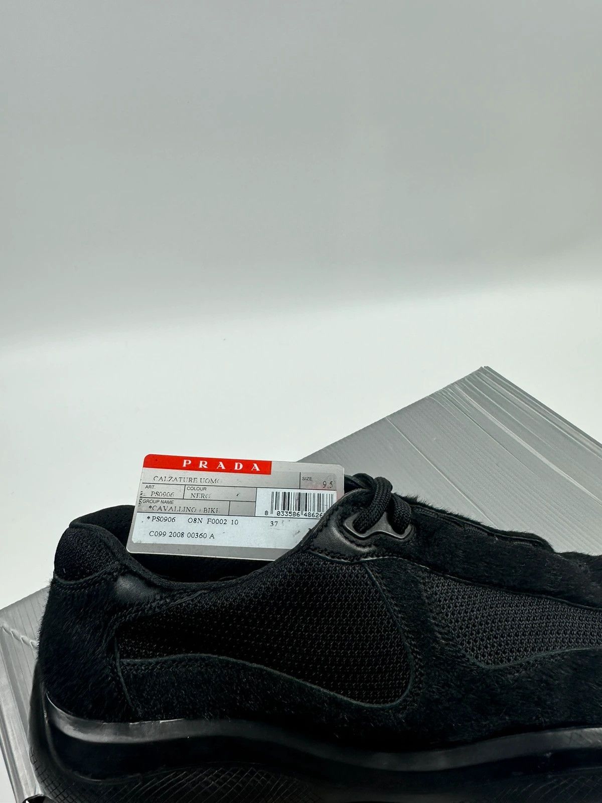 Prada Prada Sport 00’s Black Fur Americas Cup Sneakers Size US 10.5 / EU 43-44 - 12 Thumbnail