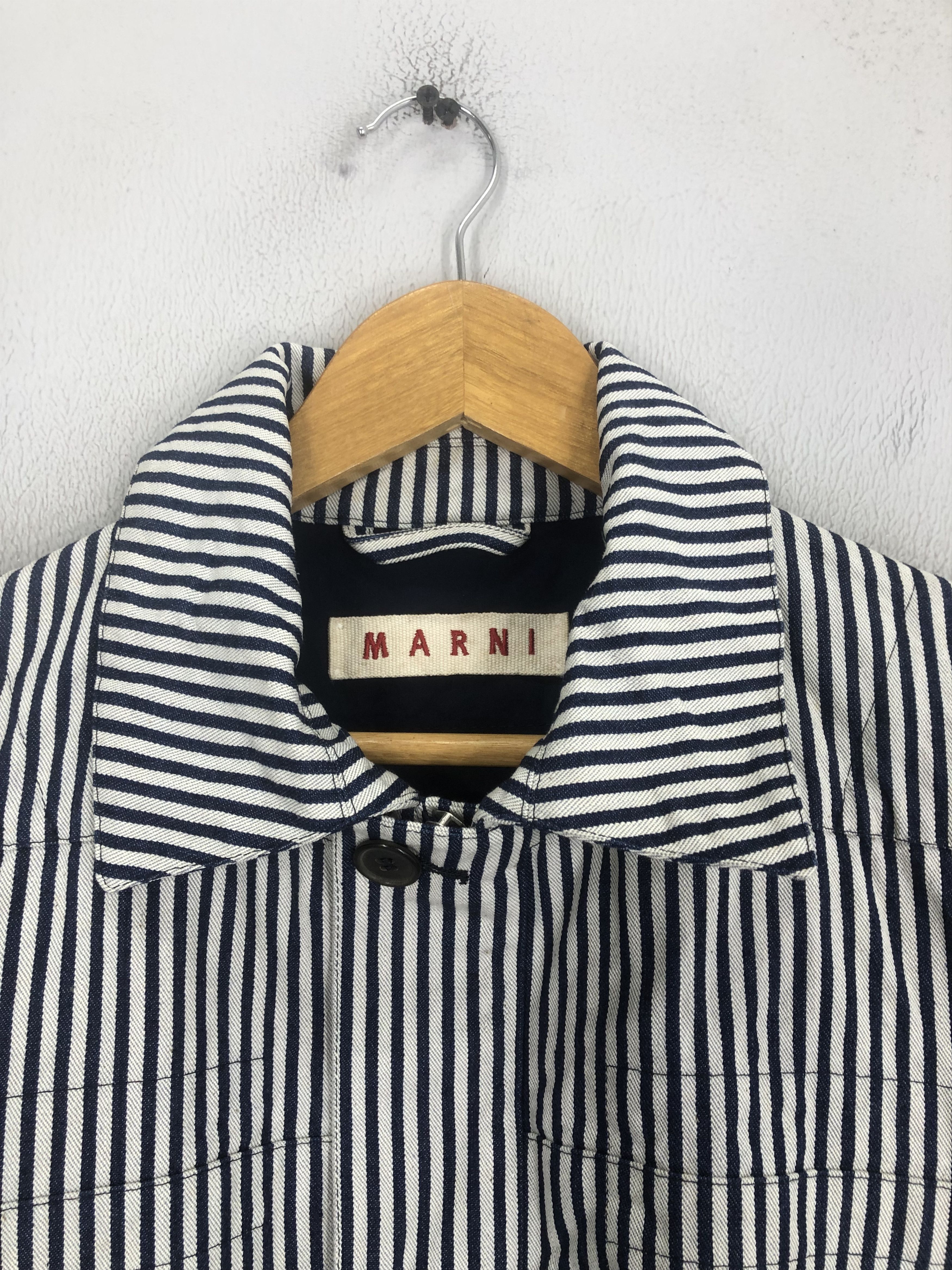 Marni MARNI Hickory Stripe Denime Jacket Size US M / EU 48-50 / 2 - 12 Thumbnail