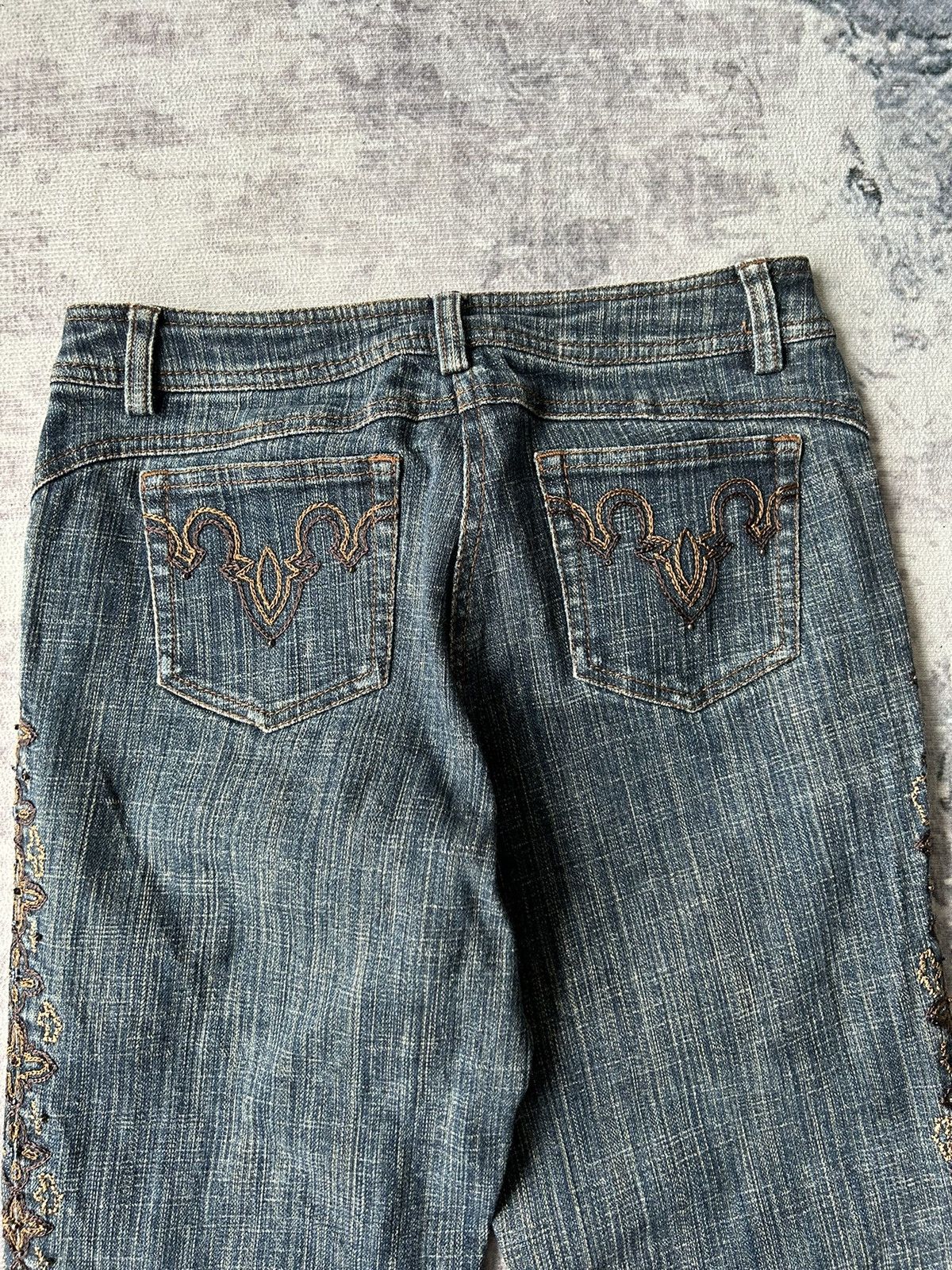 If Six Was Nine Flower Embroidery Flared Jeans Size US 28 / EU 44 - 10 Thumbnail