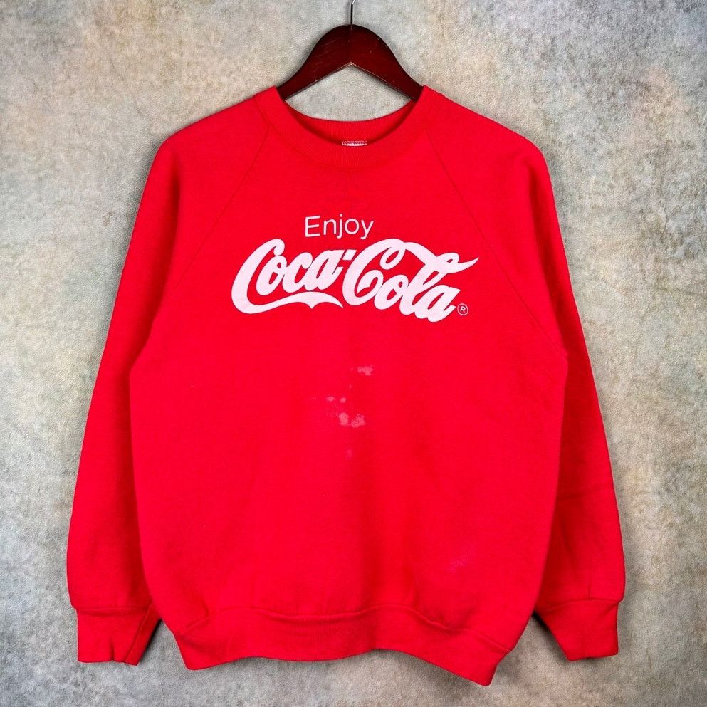 Coca Cola × Vintage VTG 90s Coca Cola Coke Raglan Sweatshirt Mens Sz L Red Size US L / EU 52-54 / 3 - 1 Thumbnail