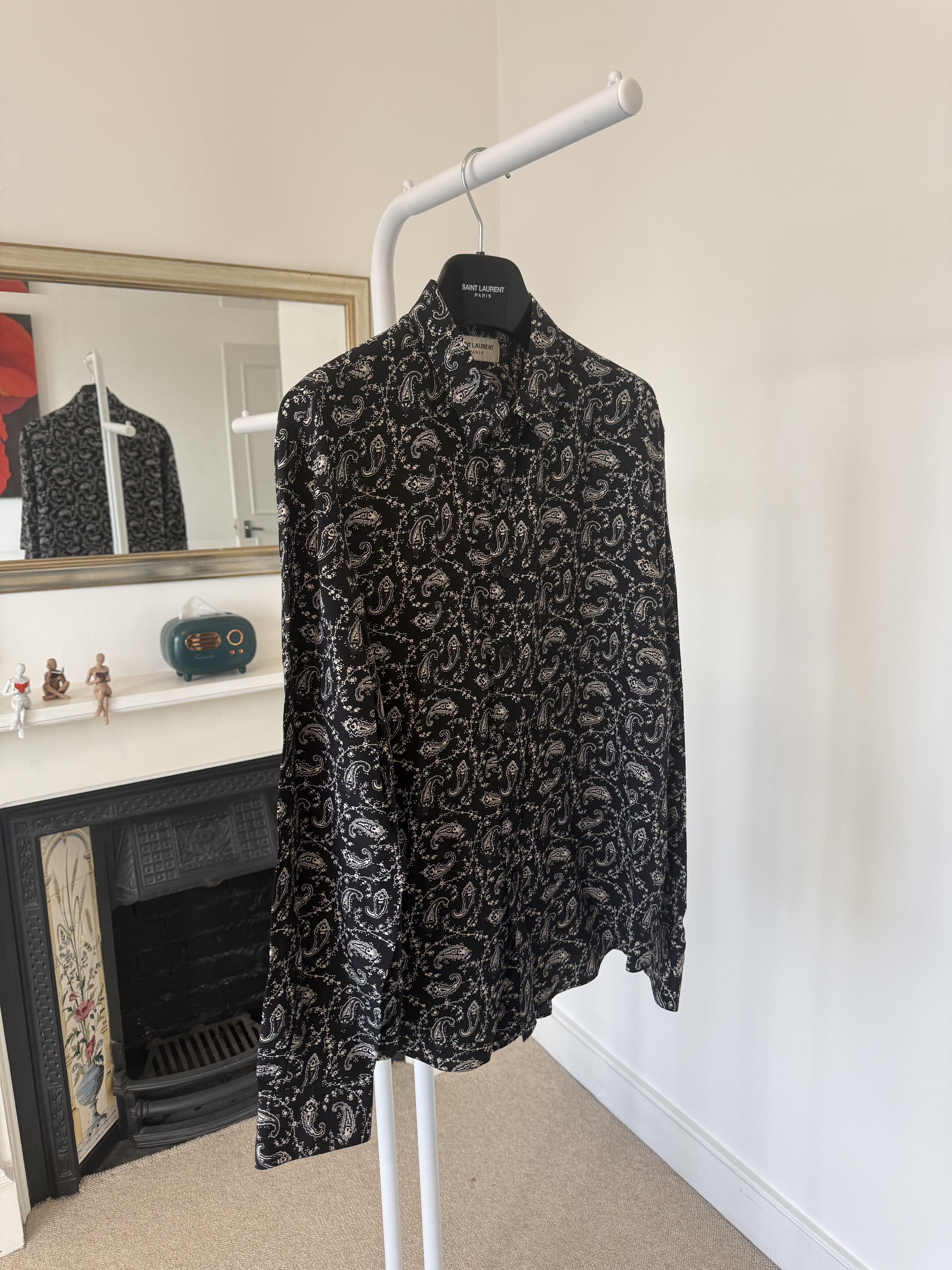 Saint Laurent Paris SS14 Saint Laurent Paisley Silk Shirt Size US XL / EU 56 / 4 - 3 Thumbnail