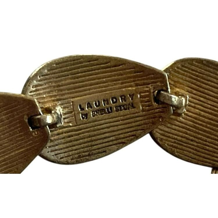 Laundry by Shelli Segal Laundry By Shelli Segal Gold-Tone Textured Oval Link Bracele Size ONE SIZE - 3 Thumbnail