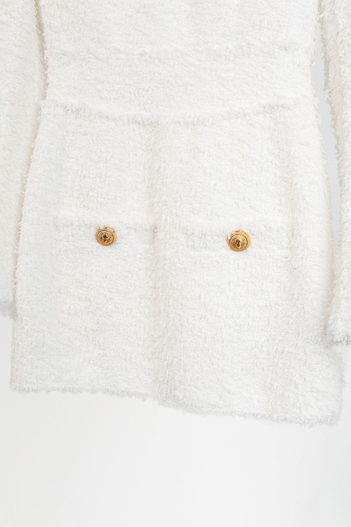 Balmain Balmain Tweed Button-Embellished Long-Sleeve Mini Dress Size M / US 6-8 / IT 42-44 - 7 Thumbnail