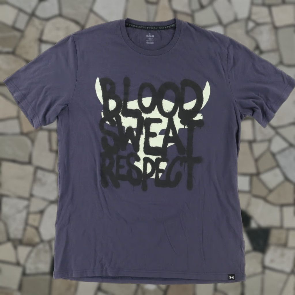 Under Armour Under Armour Project Rock Blood Sweat Solid T-Shirt Navy Men's XL Shirt Mens XL Navy Blood Sweat Rock Project Under Armour T-Shirt Size US XL / EU 56 / 4 - 1 Thumbnail