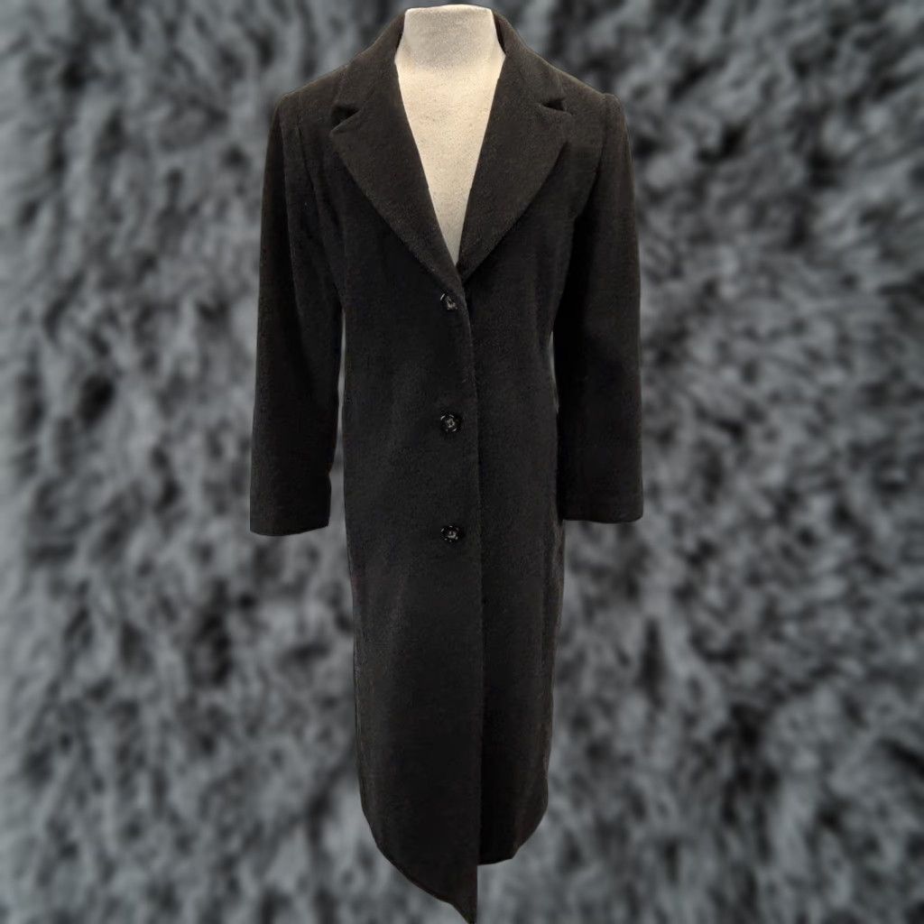 Vintage VINTAGE Chadwicks Womens Coat Long Wool Charcoal Gray 10P Petite Overcoat Classic Dark Academia Womens Size L / US 10 / IT 46 - 1 Thumbnail