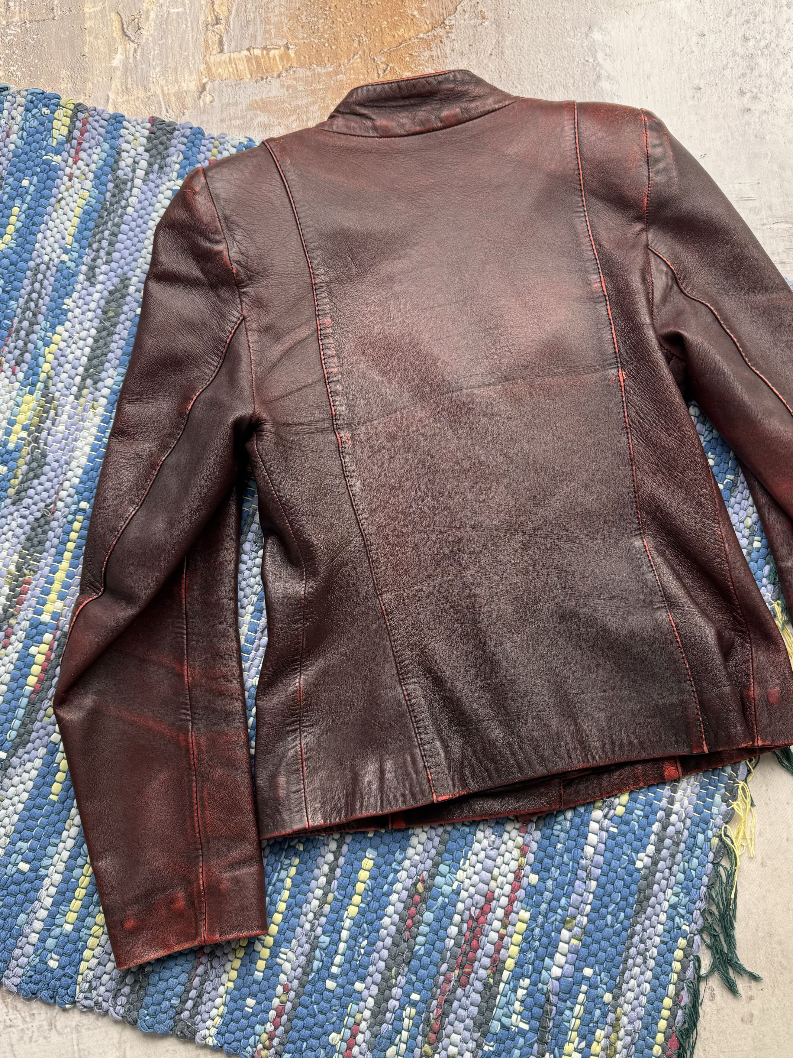 Vintage Vintage Faded Leather Jacket A89D15(467) Size S / US 4 / IT 40 - 9 Thumbnail