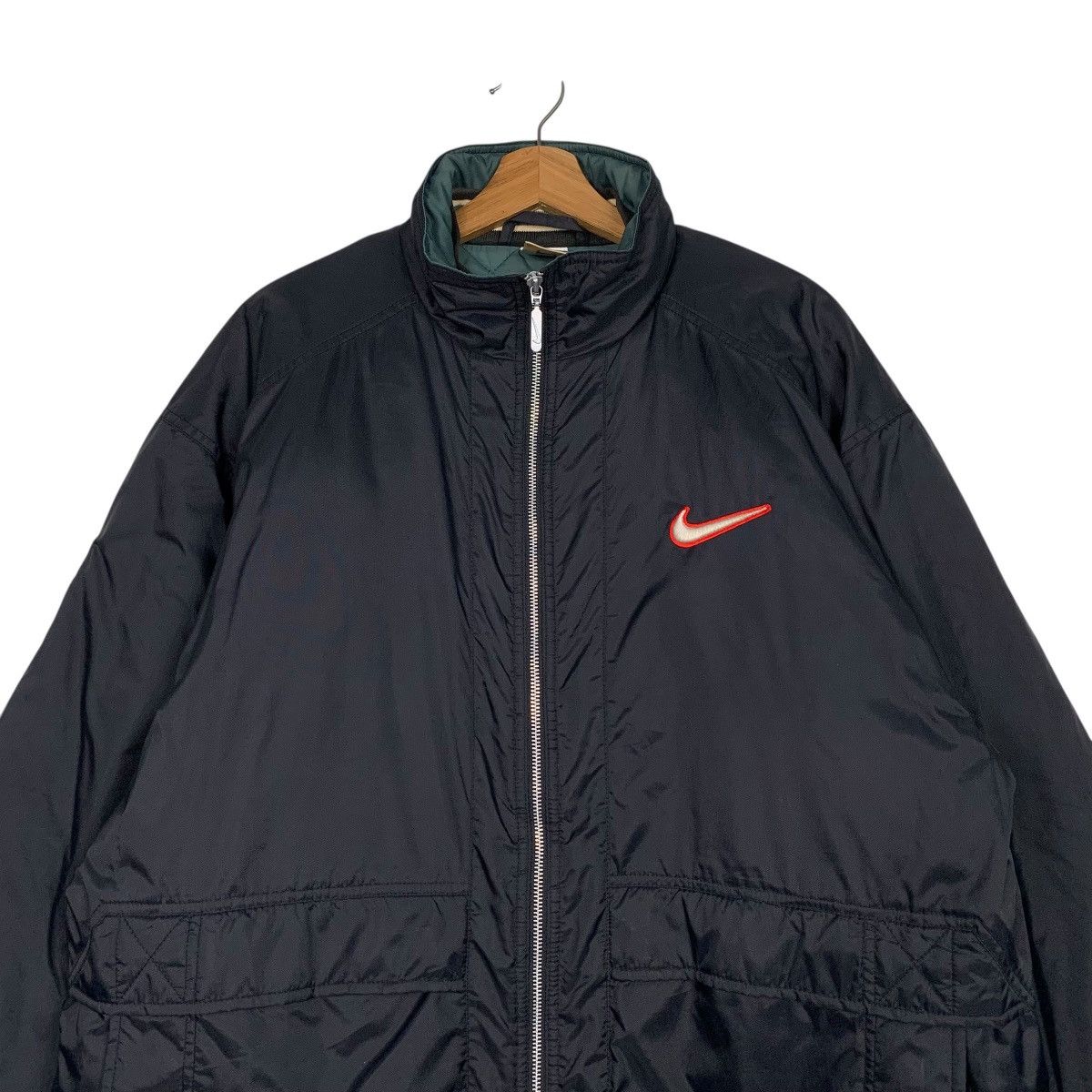 Nike Vintage Nike Swoosh Big Logo Quilted Jacket Size US M / EU 48-50 / 2 - 2 Thumbnail