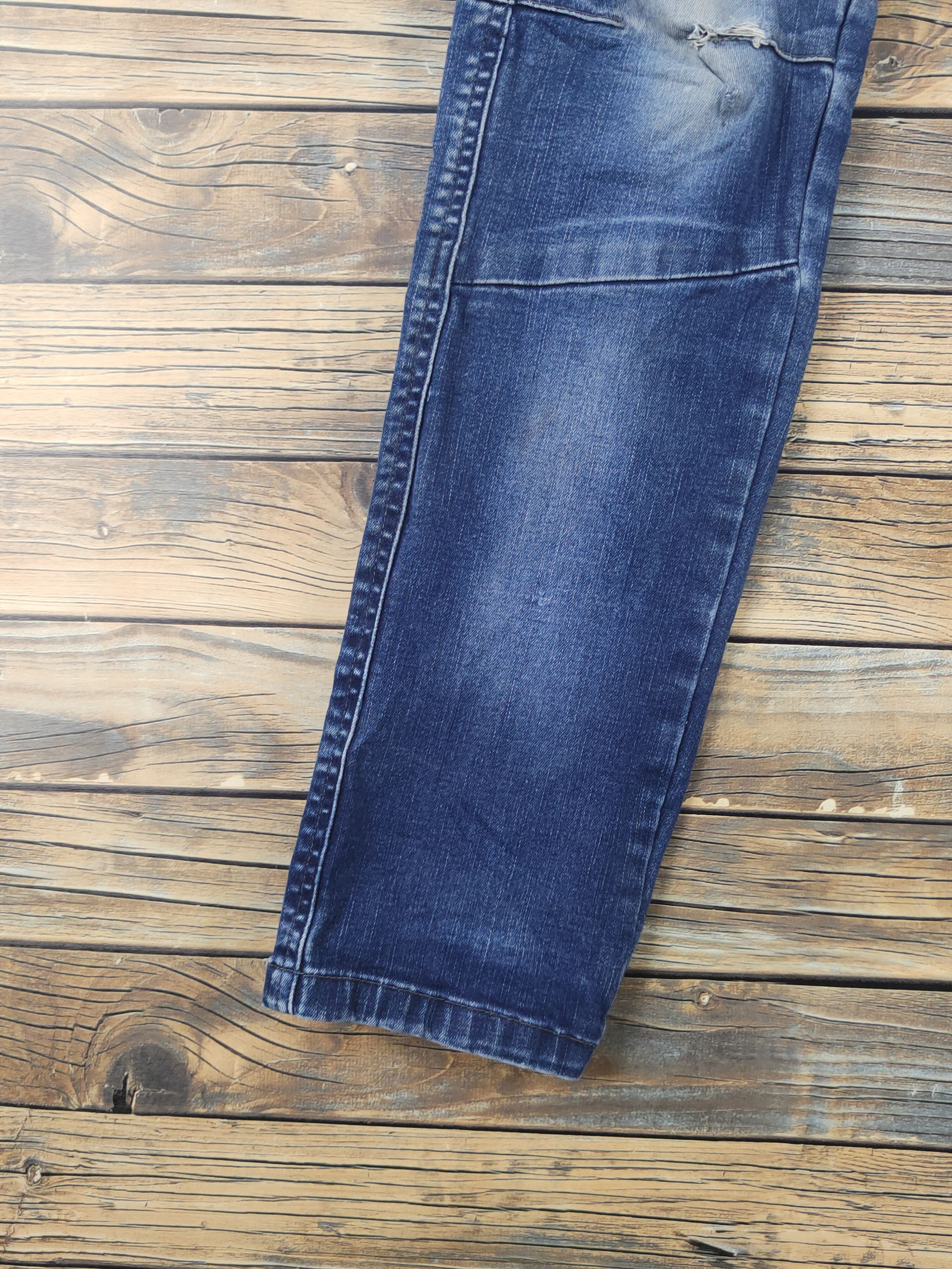 Japanese Brand I'z Frontier Dark Blue Distressed Ripped Jeans #W2008 Size US 30 / EU 46 - 6 Thumbnail