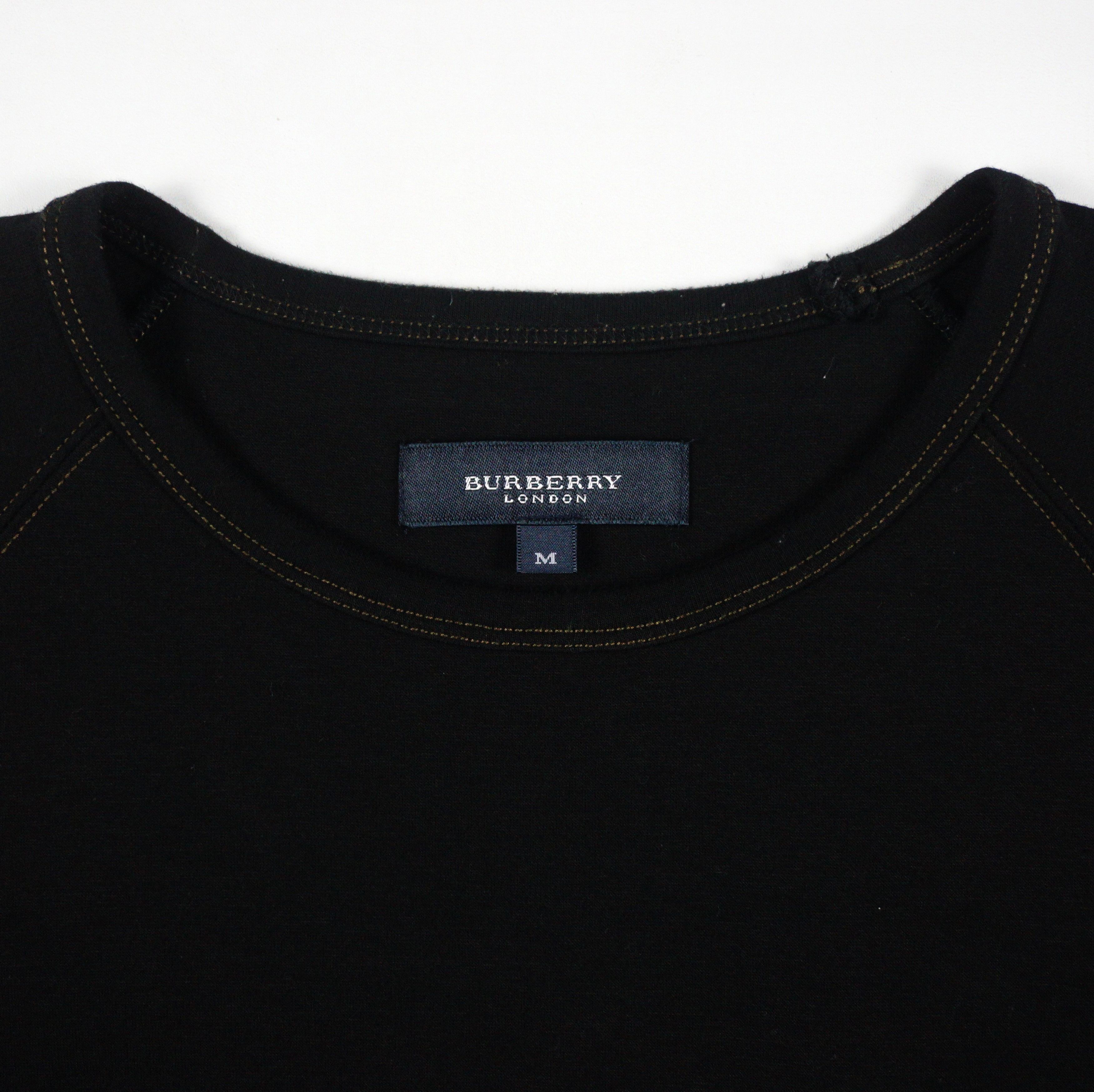 Burberry Embroidery Logo Nylon Blend Crew Neck Sweater In Black Size US M / EU 48-50 / 2 - 6 Thumbnail