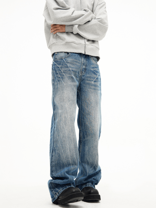 Japanese Brand × Jean Trendy lightning pattern washed retro cleanfit flared jeans Size US 32 / EU 48 - 4 Thumbnail