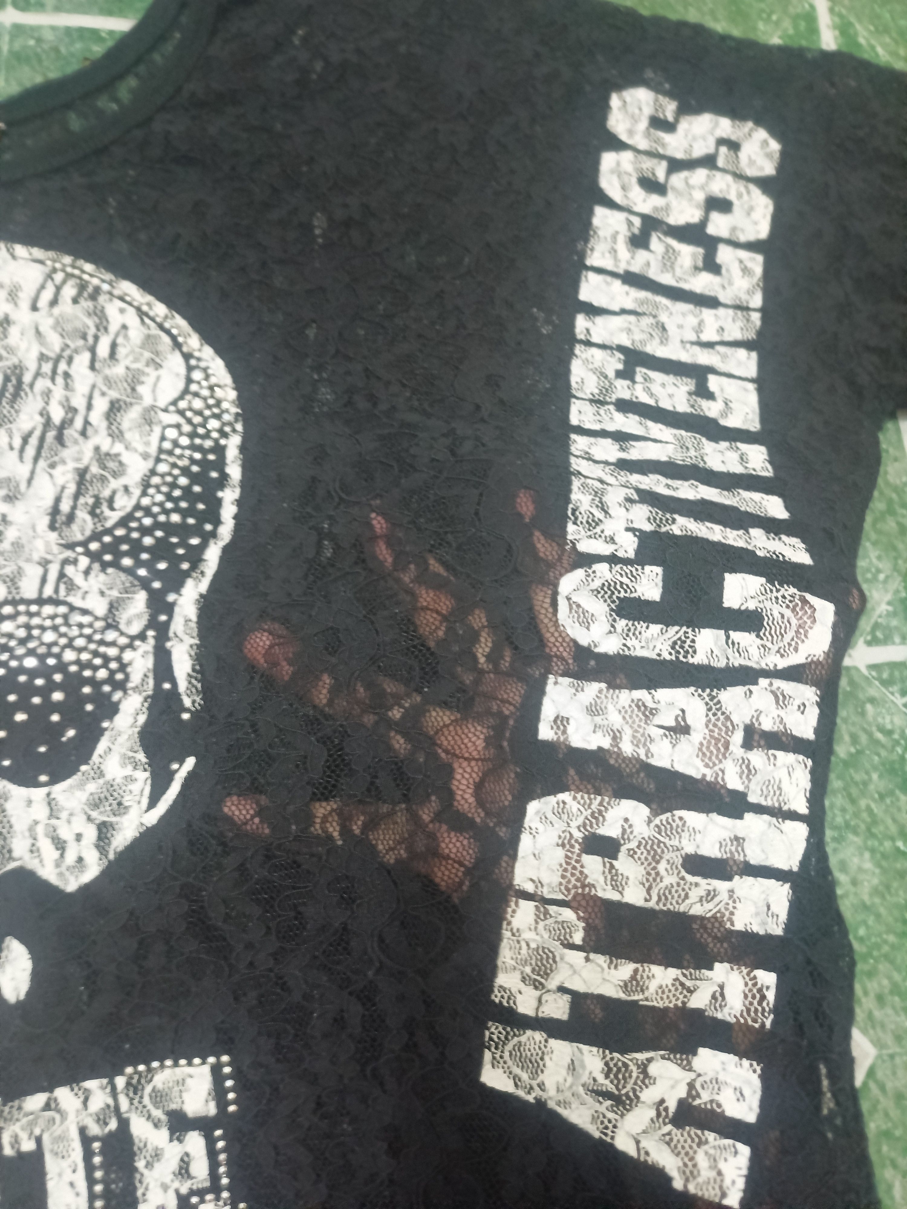 If Six Was Nine Egoist Mesh Shirt Skull Sparkling beads Rare design Size US L / EU 52-54 / 3 - 6 Thumbnail