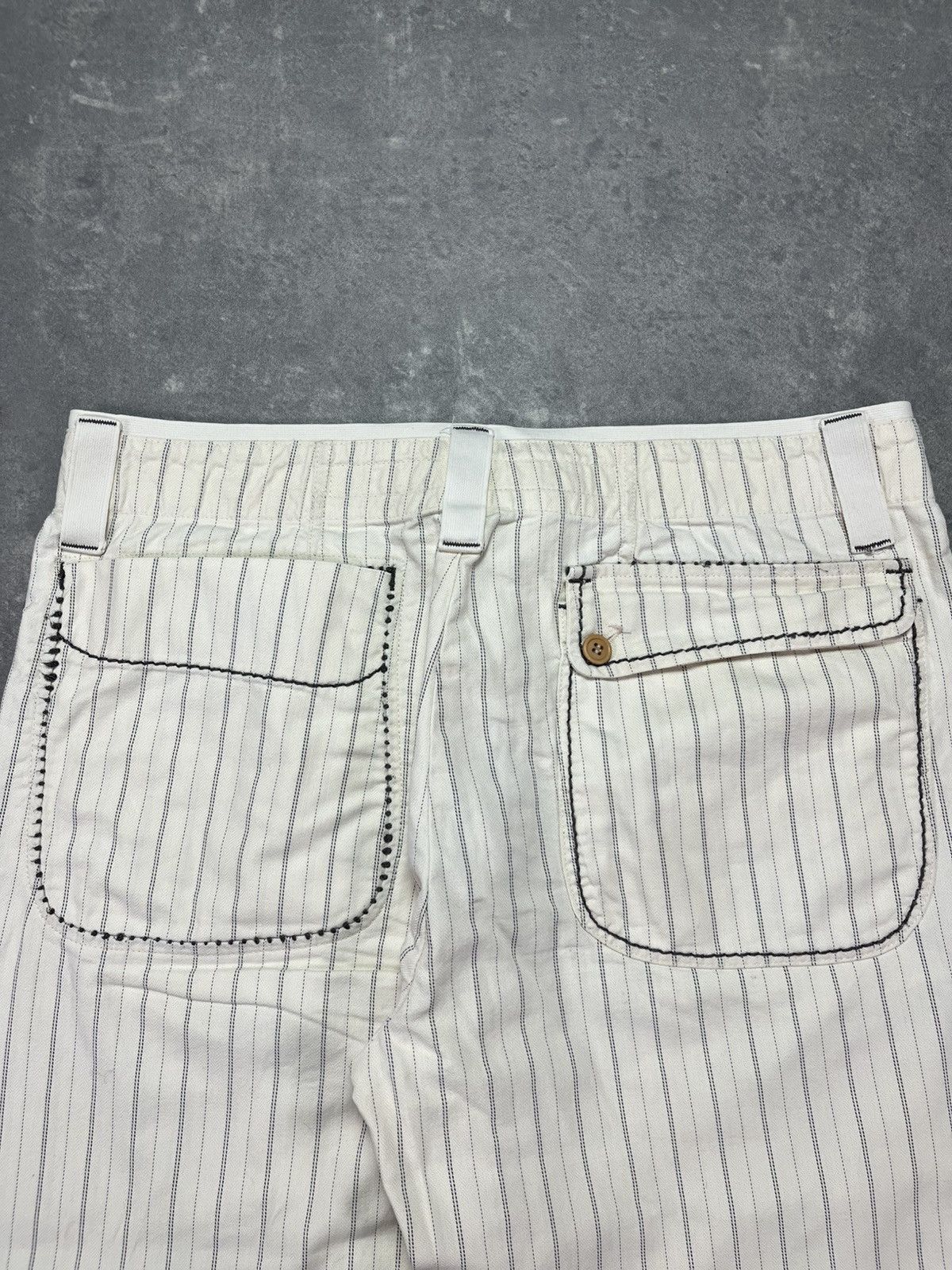 Marithe + Francois Girbaud 00s Marithe + Francois Girbaud Striped Loose Shorts 30 Size 30" / US 8 / IT 44 - 13 Thumbnail