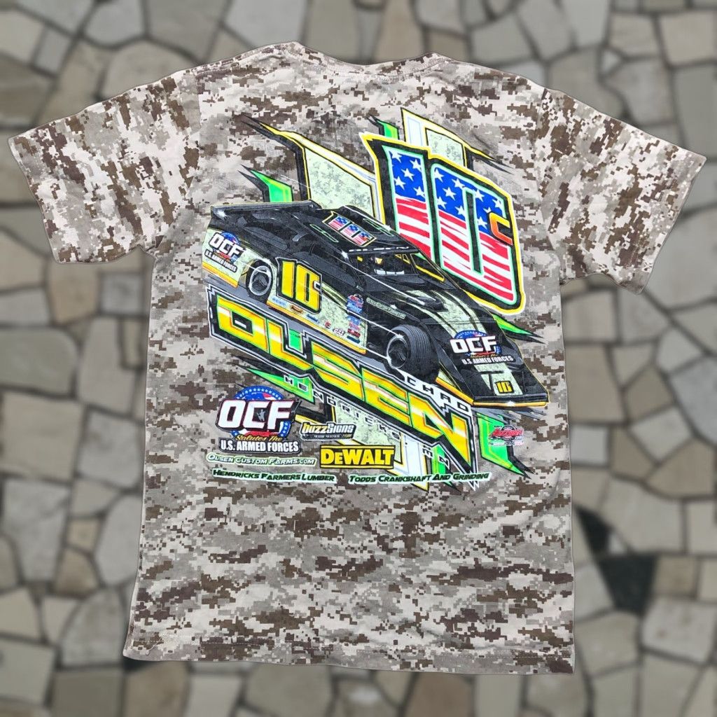 Gildan Gildan T-Shirt Men Camouflage Race Car Dewalt Modified Racing Graphic Short Sleeve Crew Neck Brown S 2010-2019 Cars Mens Size US S / EU 44-46 / 1 - 1 Thumbnail