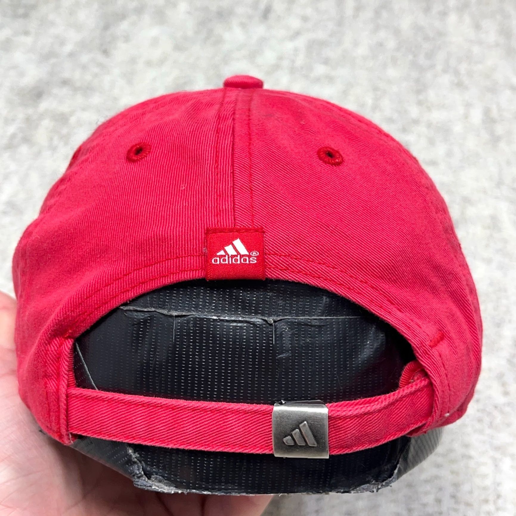 Adidas VINTAGE adidas Hat Cap Red Twill Baseball Cap Adult One Size Adjustable Strap Back Faded Spellout Golf Twill Size ONE SIZE - 2 Thumbnail