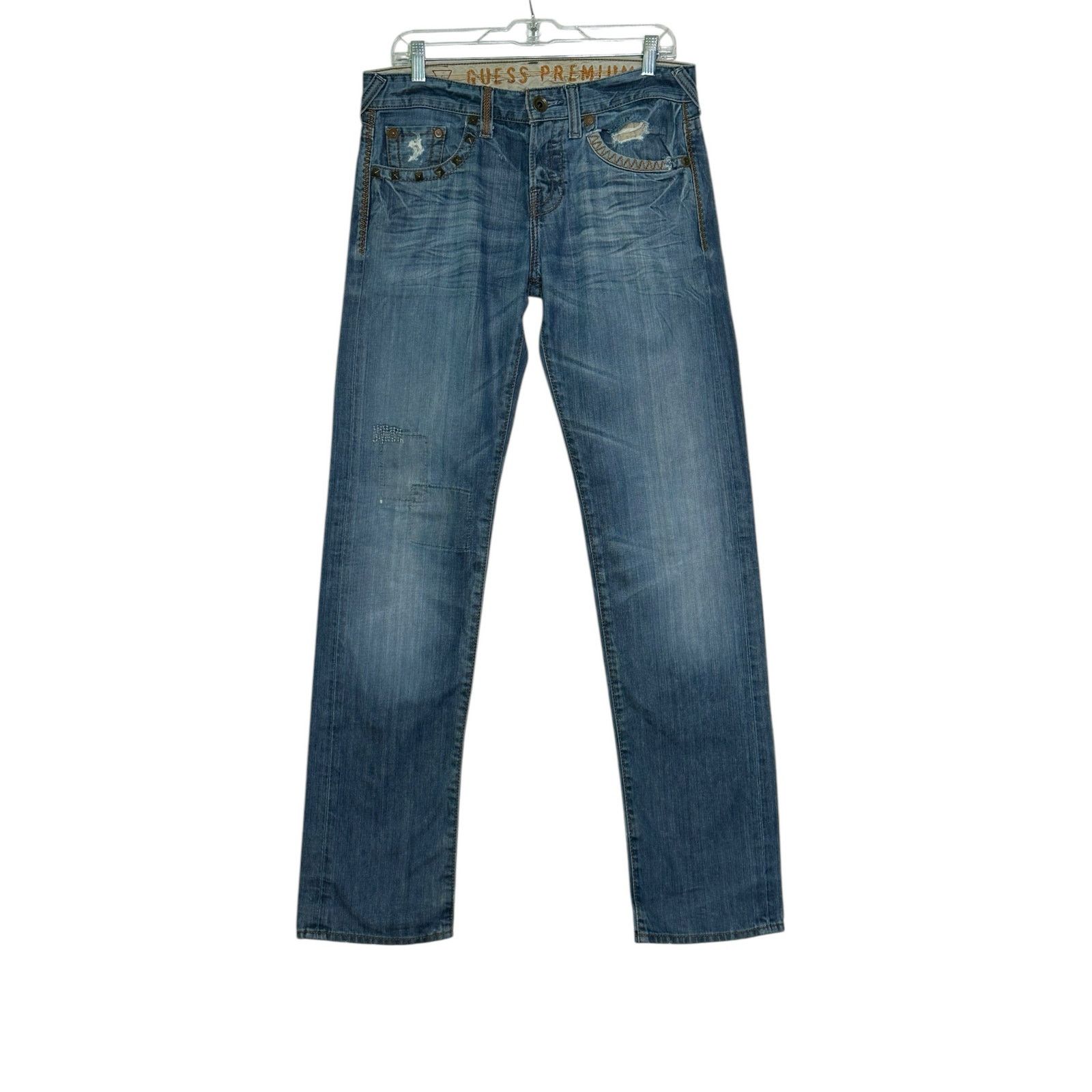 Guess GUESS Rebel Regular Studded Distressed Jeans size 30 Size US 30 / EU 46 - 15 Thumbnail