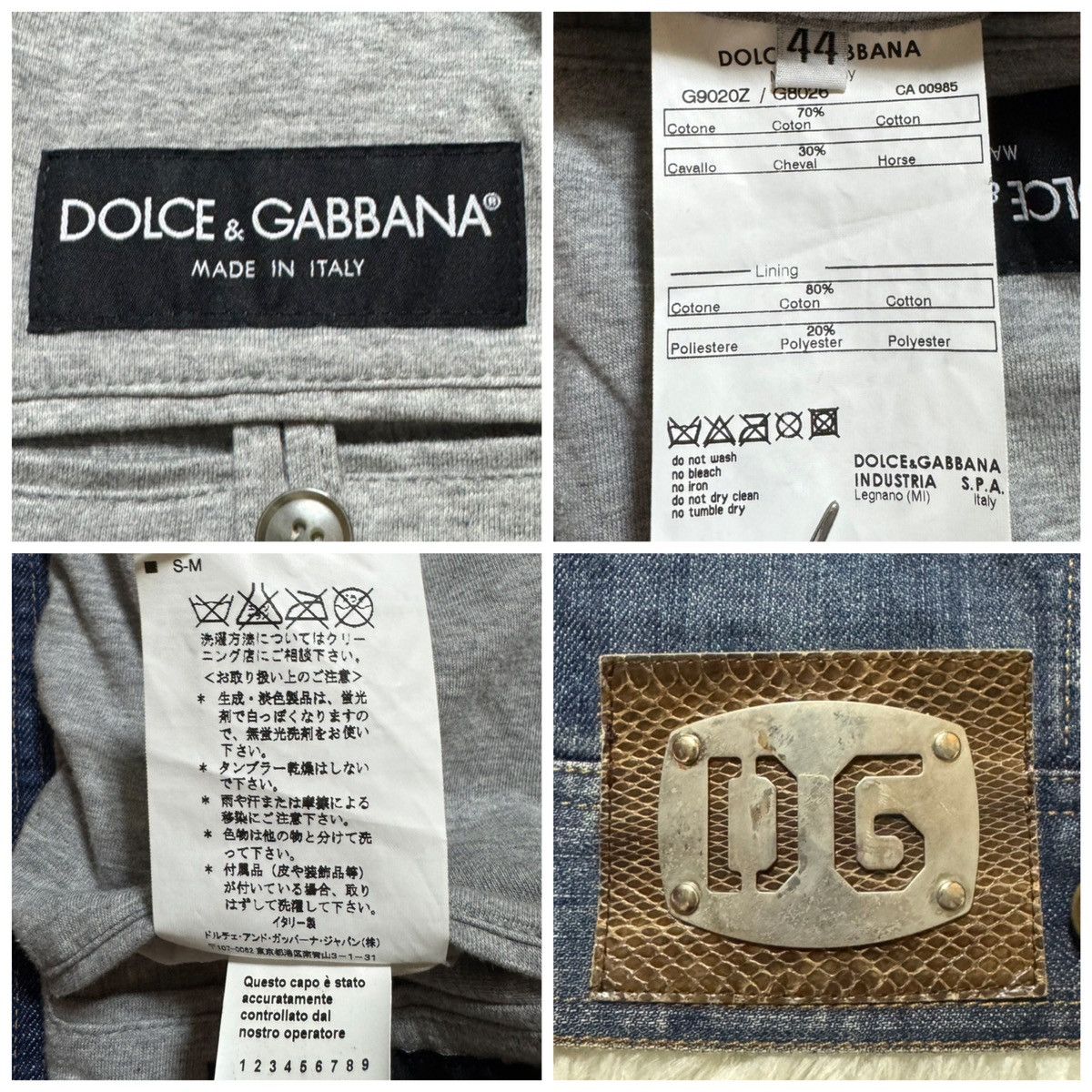 Dolce & Gabbana Dolce & Gabbana DG Plate Horse Fur Denim Jacket Size US S / EU 44-46 / 1 - 2 Thumbnail