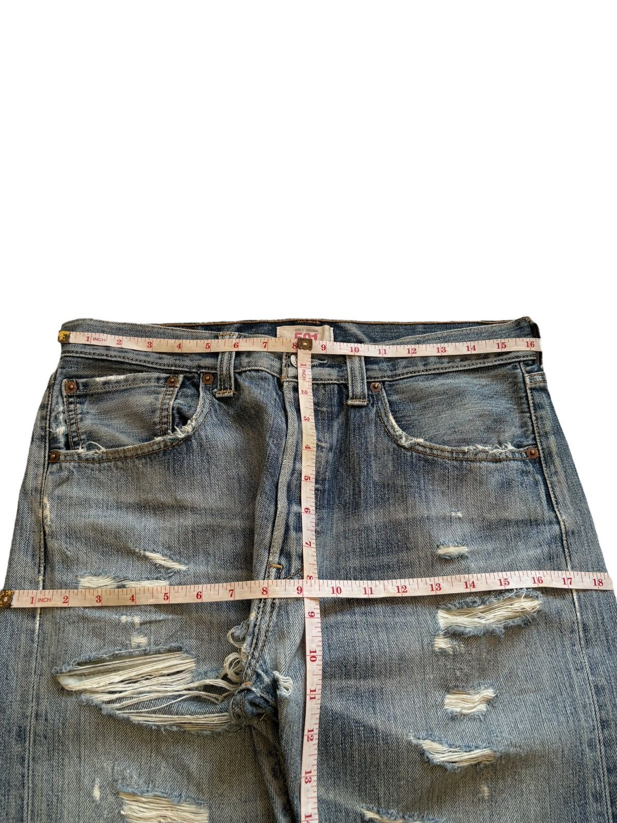 Levi's Vintage 90s Levis 501 Distressed Ripped Loose Jeans Size US 32 / EU 48 - 11 Thumbnail