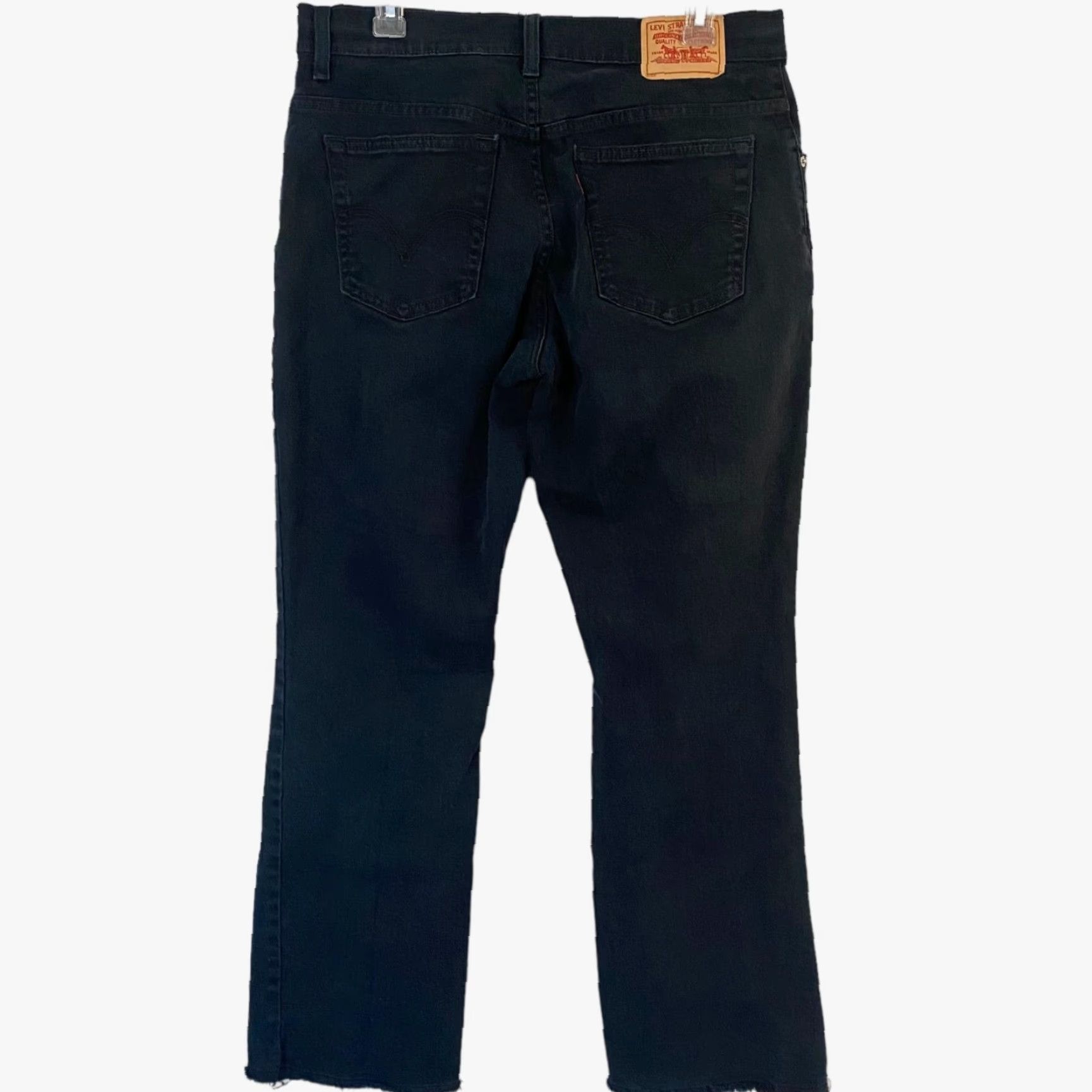Levi's VINTAGE Levi's Jeans Bootcut 550 Women 12M Black Denim Relaxed Mid Rise 31in Inseam 5-Pocket Pockets Raw Hem Stretch Y2K Size 34" / US 12 / IT 48 - 3 Thumbnail