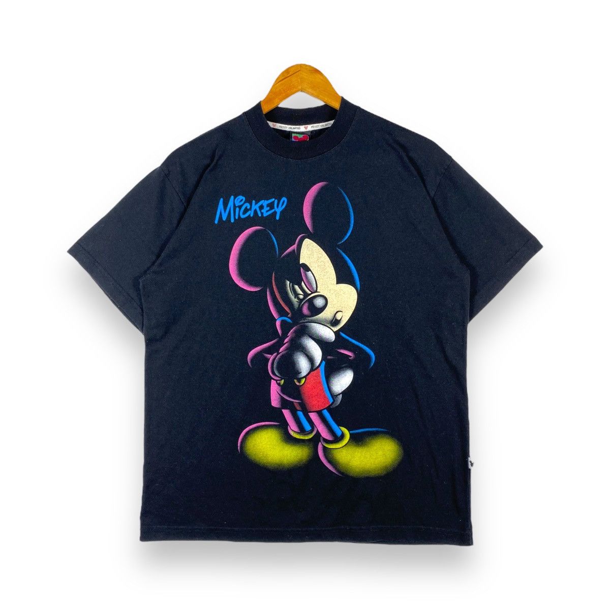 Disney × Mickey Mouse × Vintage VINTAGE 90's MICKEY NEON BIG GRAPHIC CARTOON TEE Size US L / EU 52-54 / 3 - 1 Thumbnail