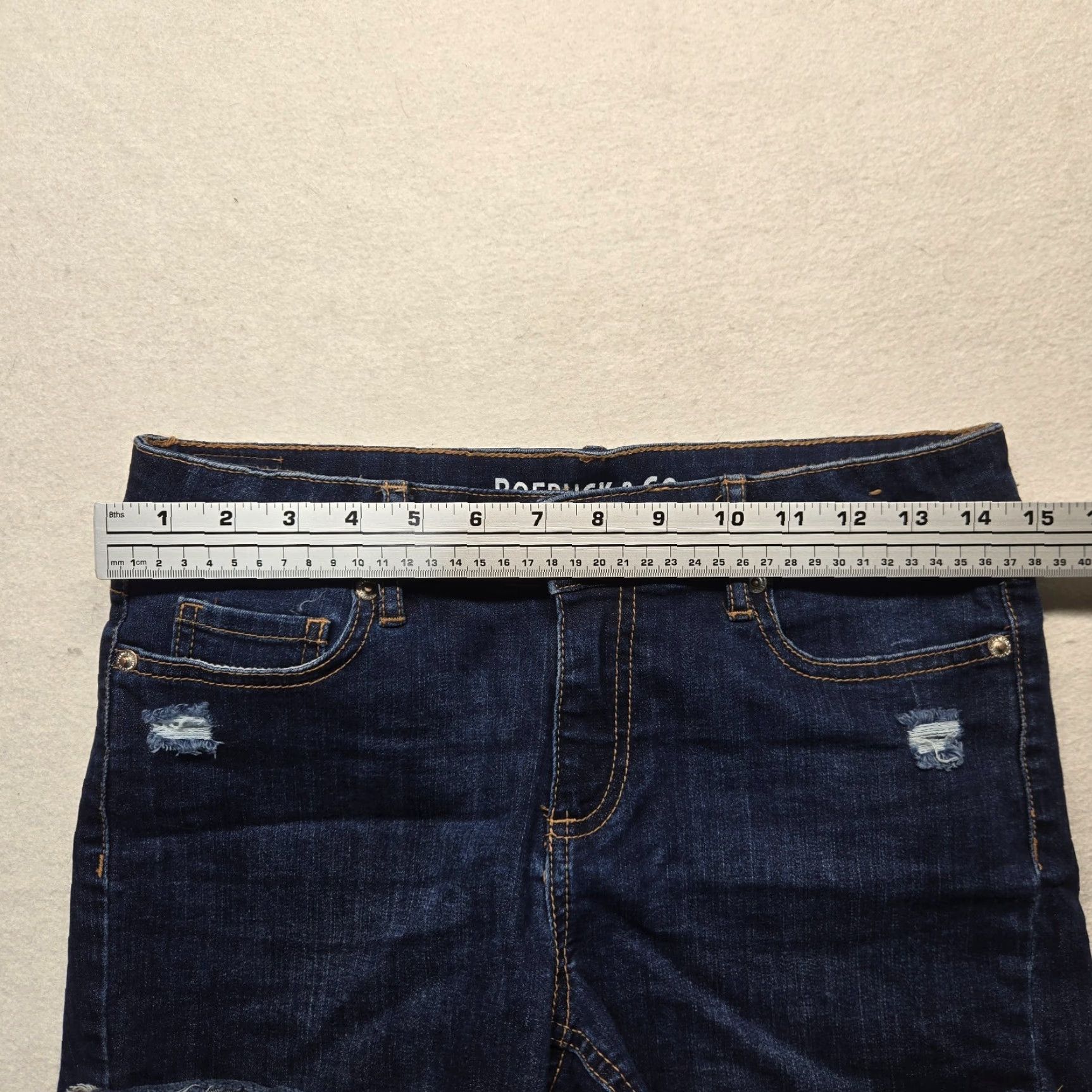 CO ROebuck & Co Roebuck & Co R1893 Denim Shorts 2 Women Dark Wash 2 Pockets Stretch Bohemian 90s? No vintage Size 26" / US 2 / IT 38 - 3 Thumbnail